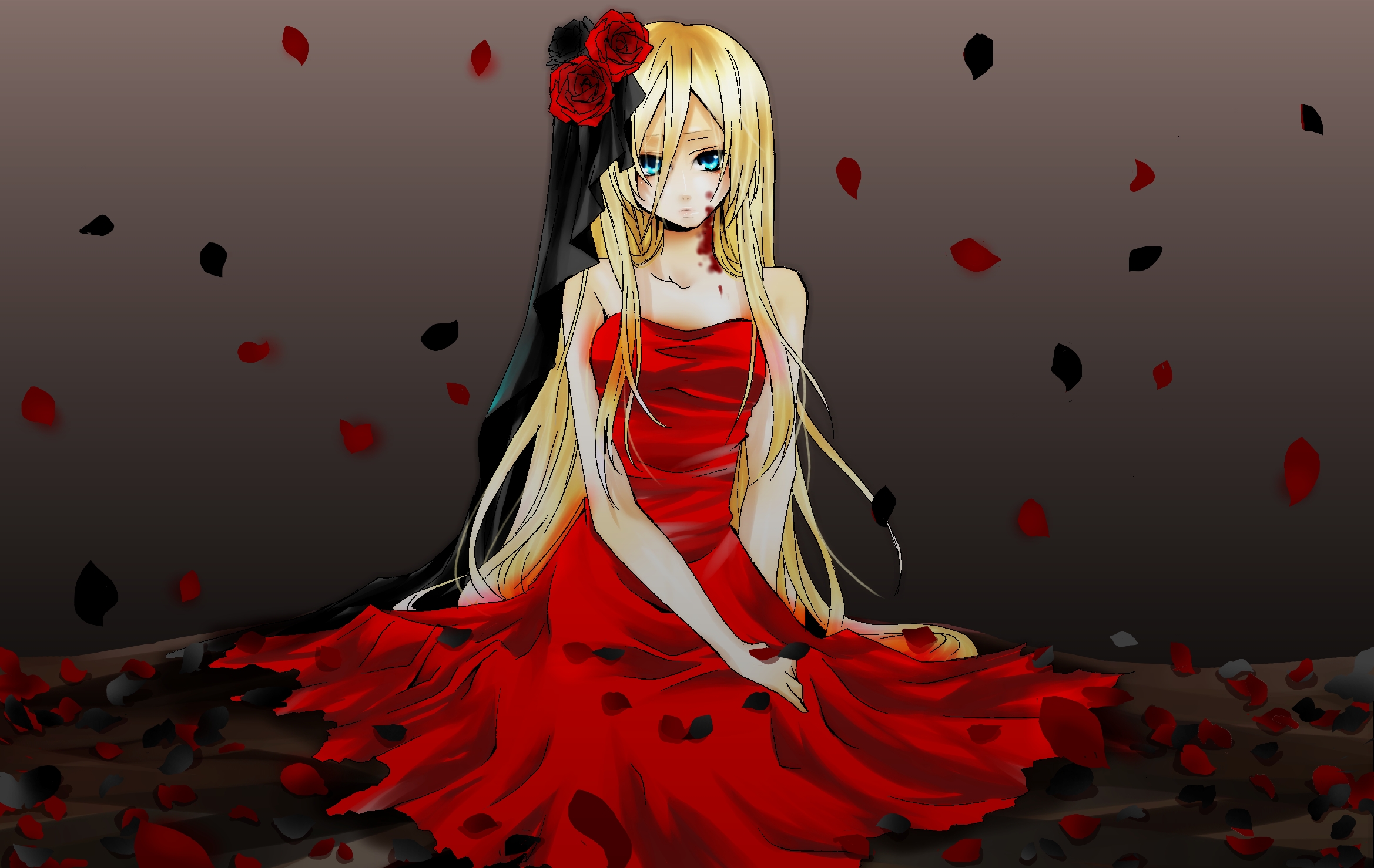 anime, vocaloid, blood, gothic, lily (vocaloid)