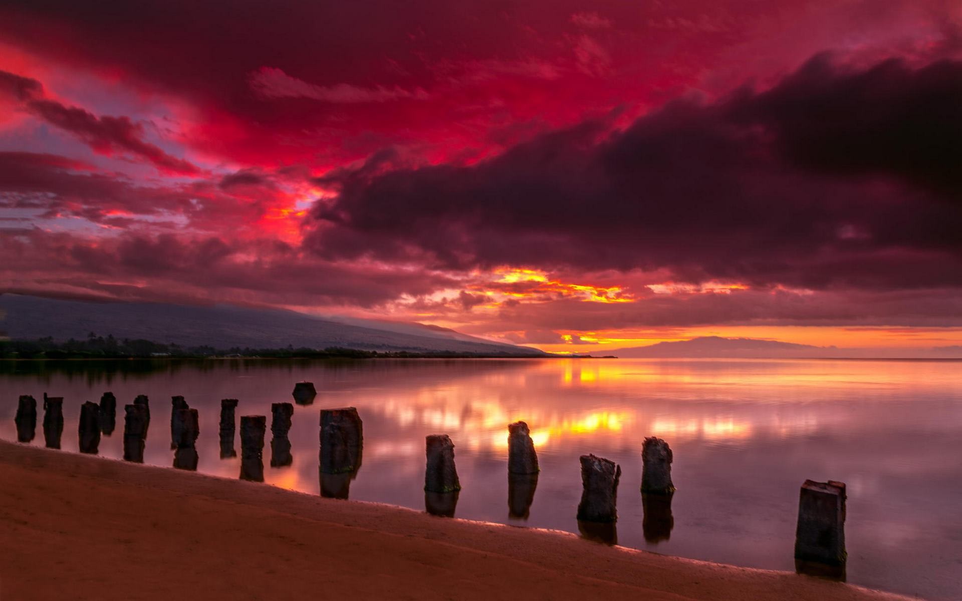 Download mobile wallpaper Sunset, Sky, Ocean, Earth, Cloud for free.