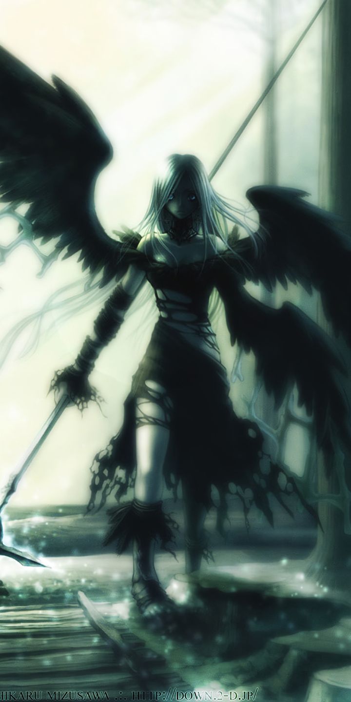 Download mobile wallpaper Anime, Gothic, Wings, Angel for free.