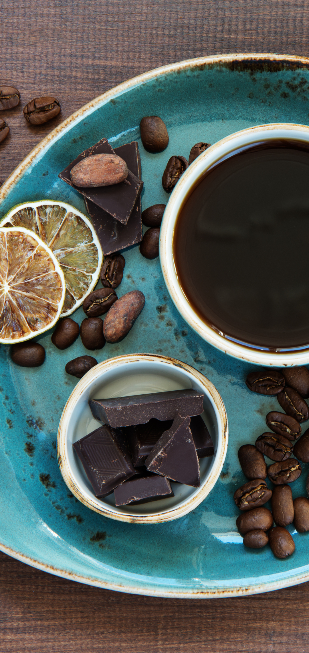 Download mobile wallpaper Food, Chocolate, Coffee, Still Life, Cup, Coffee Beans for free.