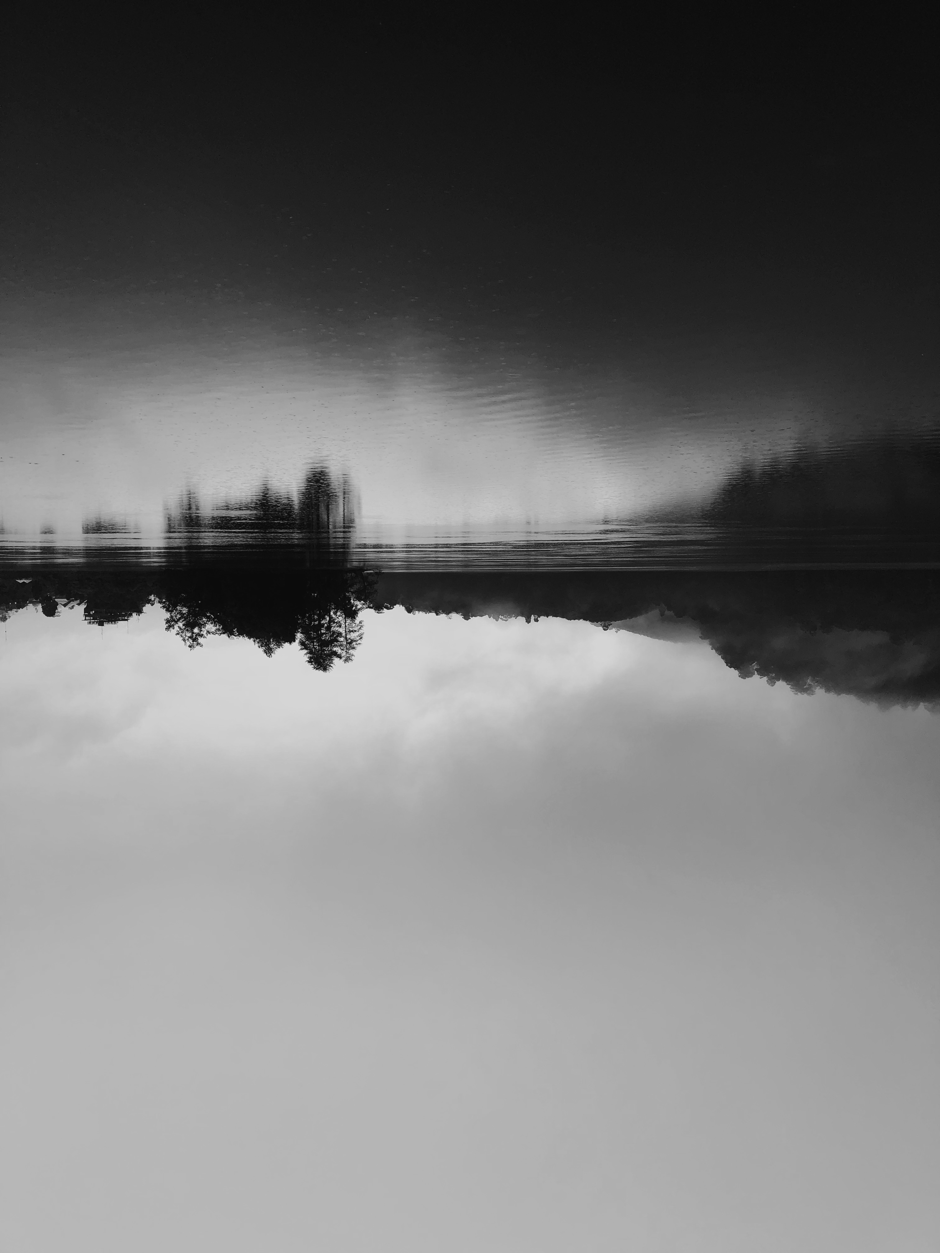 Download mobile wallpaper Reflection, Horizon, Rivers, Chb, Bw, Nature for free.