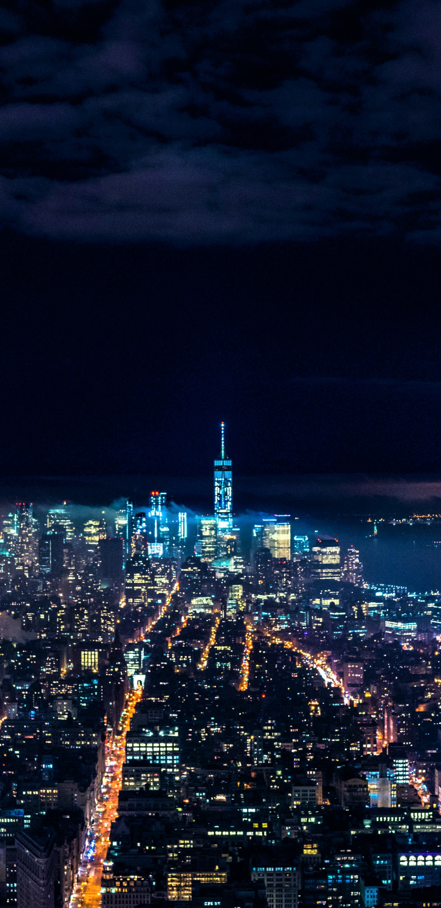 Descarga gratuita de fondo de pantalla para móvil de Ciudades, Noche, Ciudad, Rascacielos, Edificio, Nueva York, Hecho Por El Hombre.