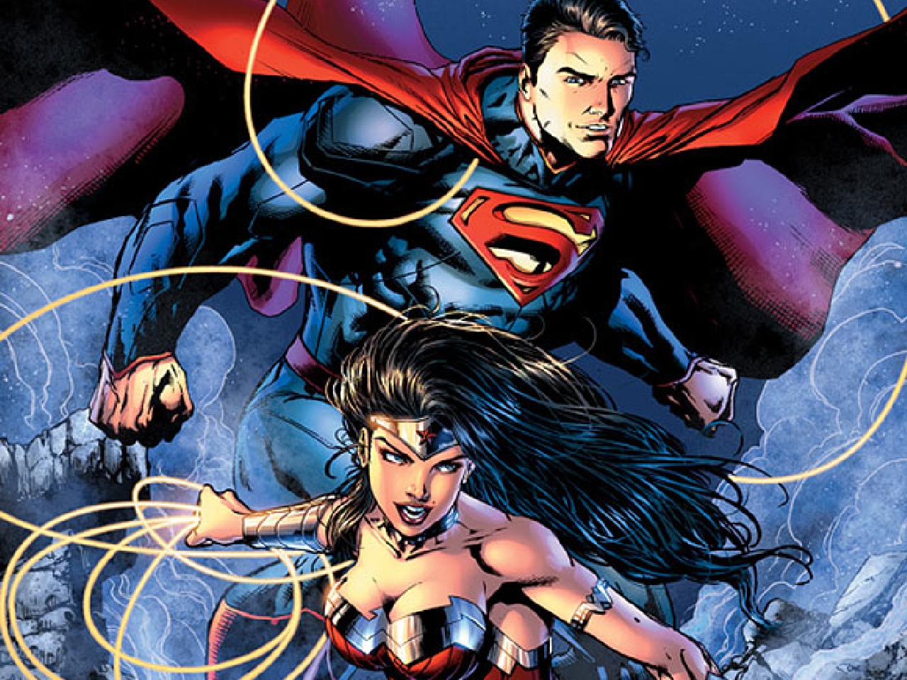 Скачать обои бесплатно Комиксы, Супермен, Чудо Женщина картинка на рабочий стол ПК