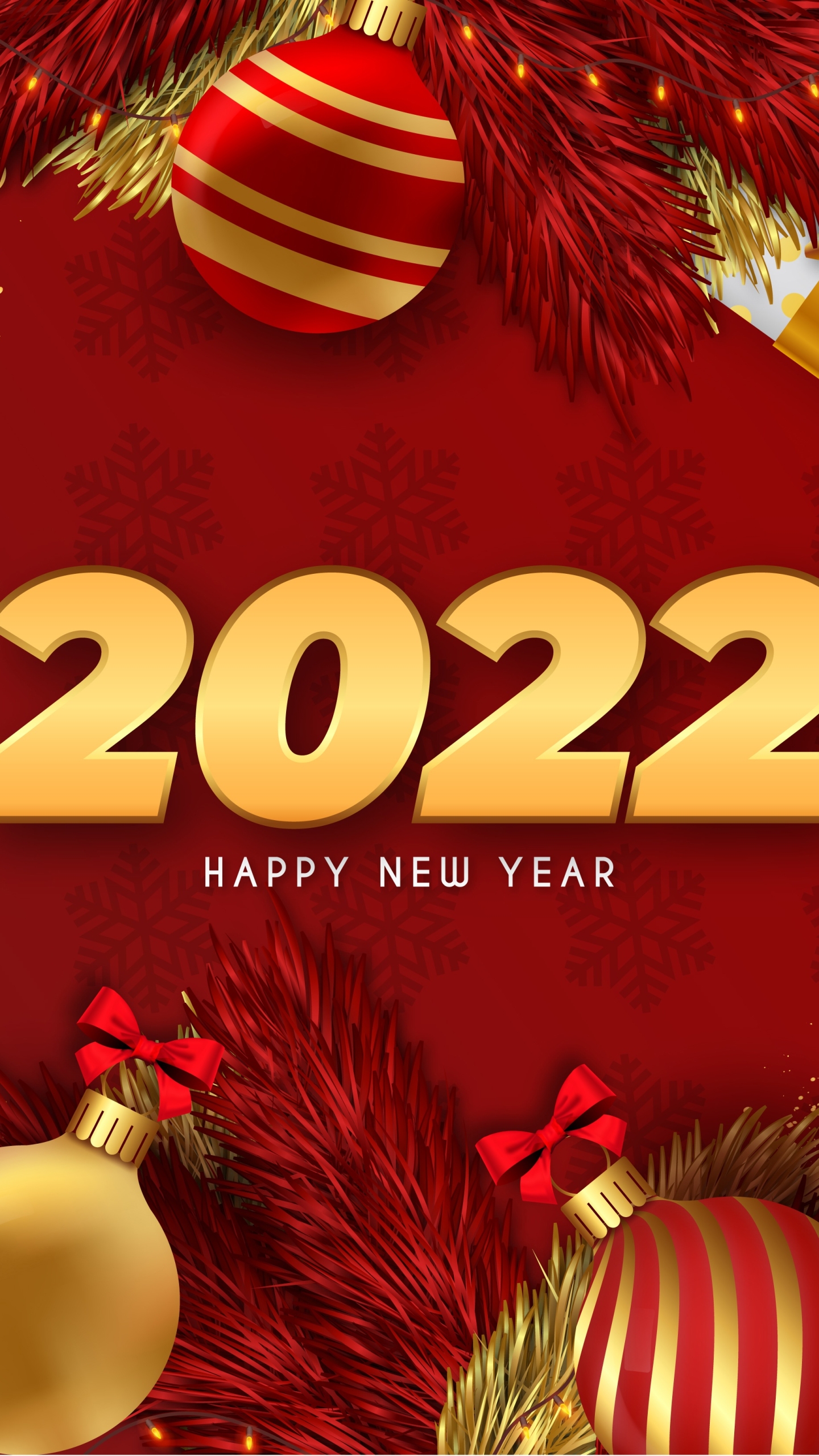 Download mobile wallpaper Holiday, Christmas Ornaments, Happy New Year, New Year 2022 for free.