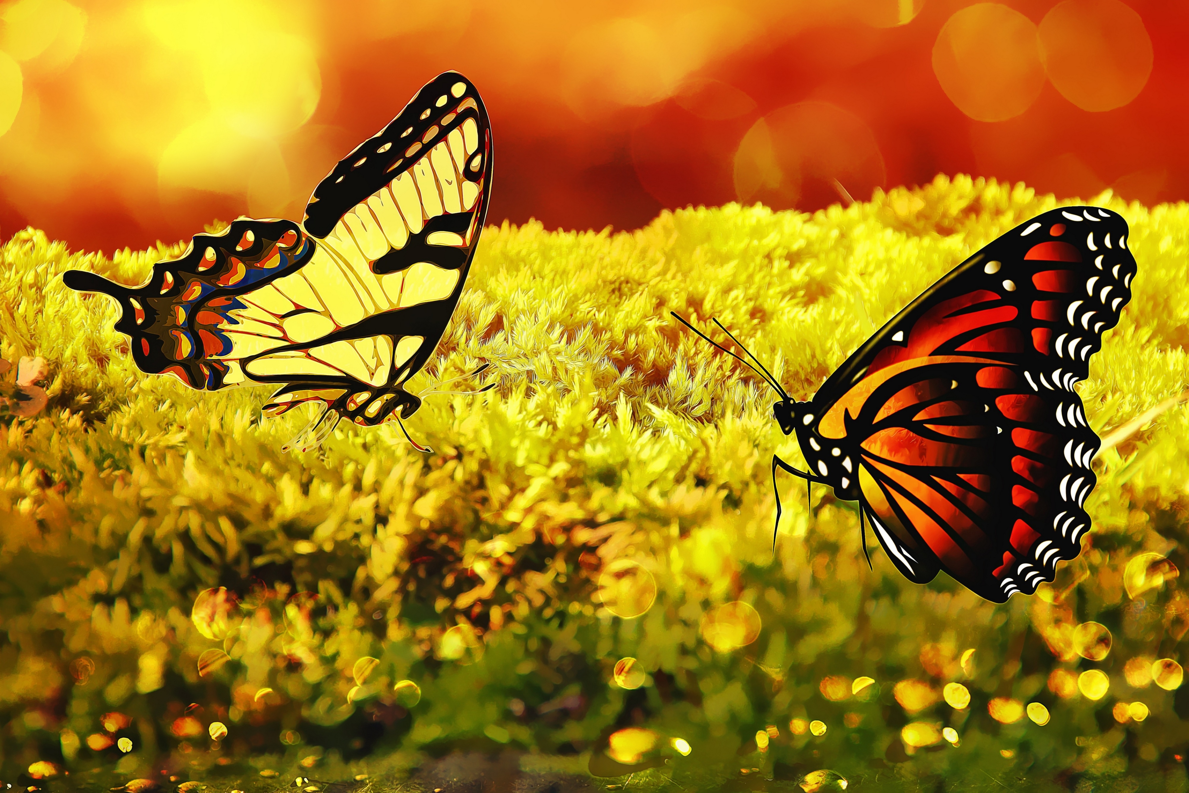 Téléchargez gratuitement l'image Papillon, Artistique, Couleur Orange) sur le bureau de votre PC
