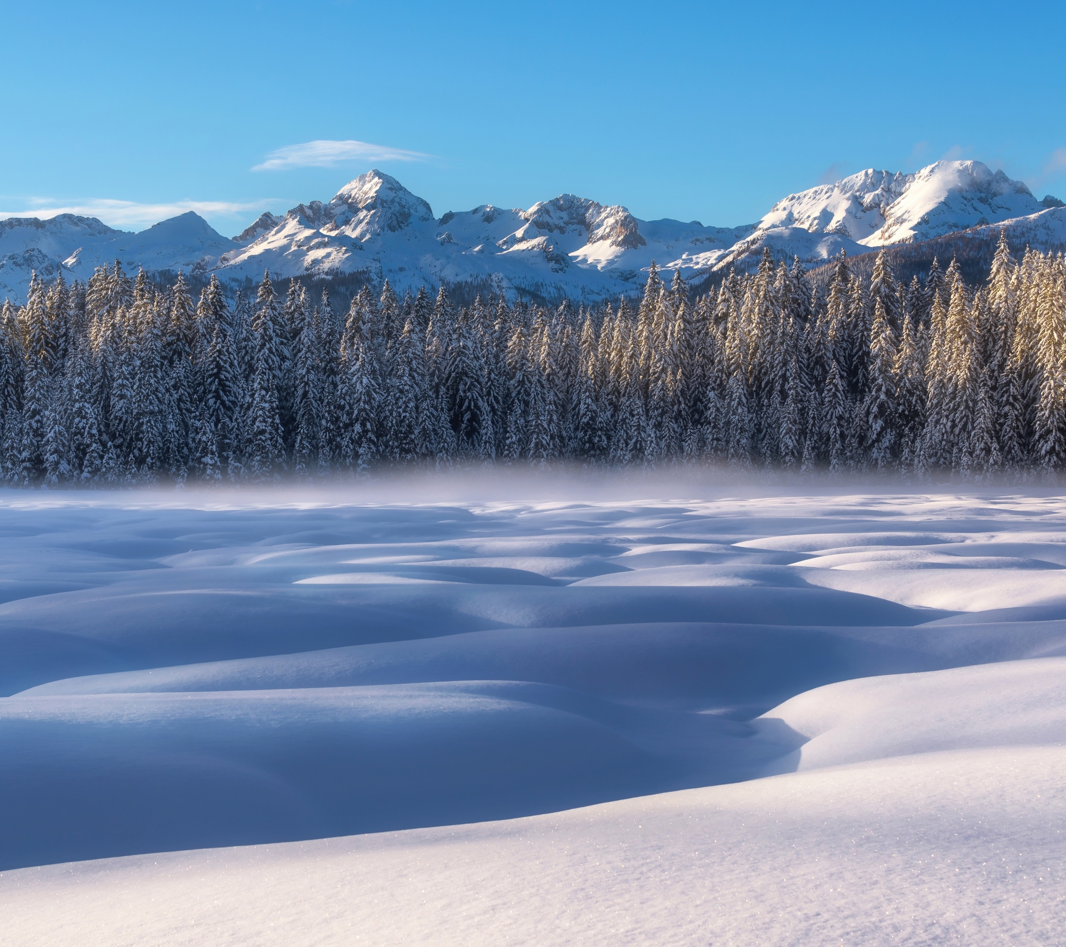 Handy-Wallpaper Winter, Natur, Schnee, Berg, Wald, Gebirge, Erde/natur kostenlos herunterladen.