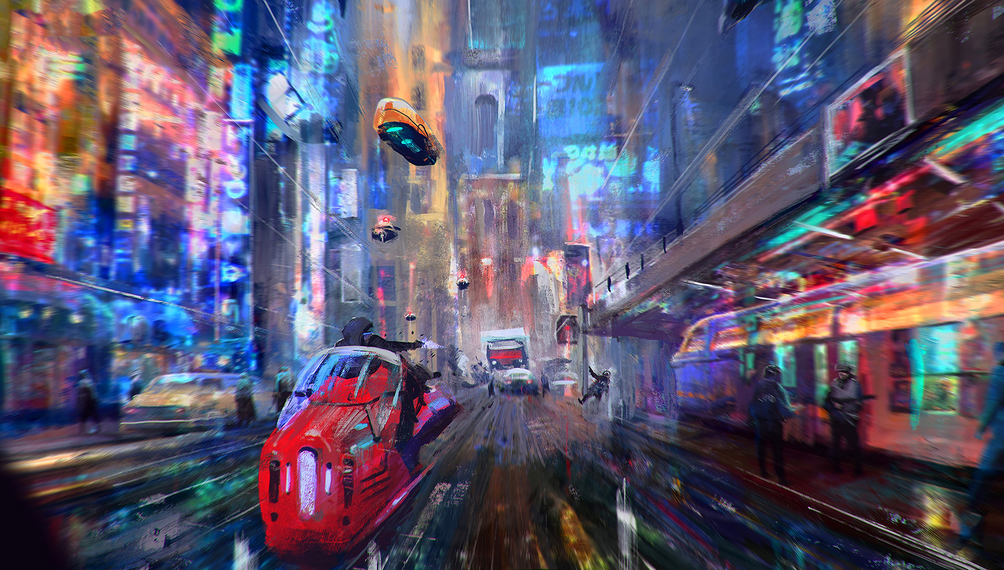 Download mobile wallpaper City, Cyberpunk, Sci Fi, Futuristic, Vehicle for free.