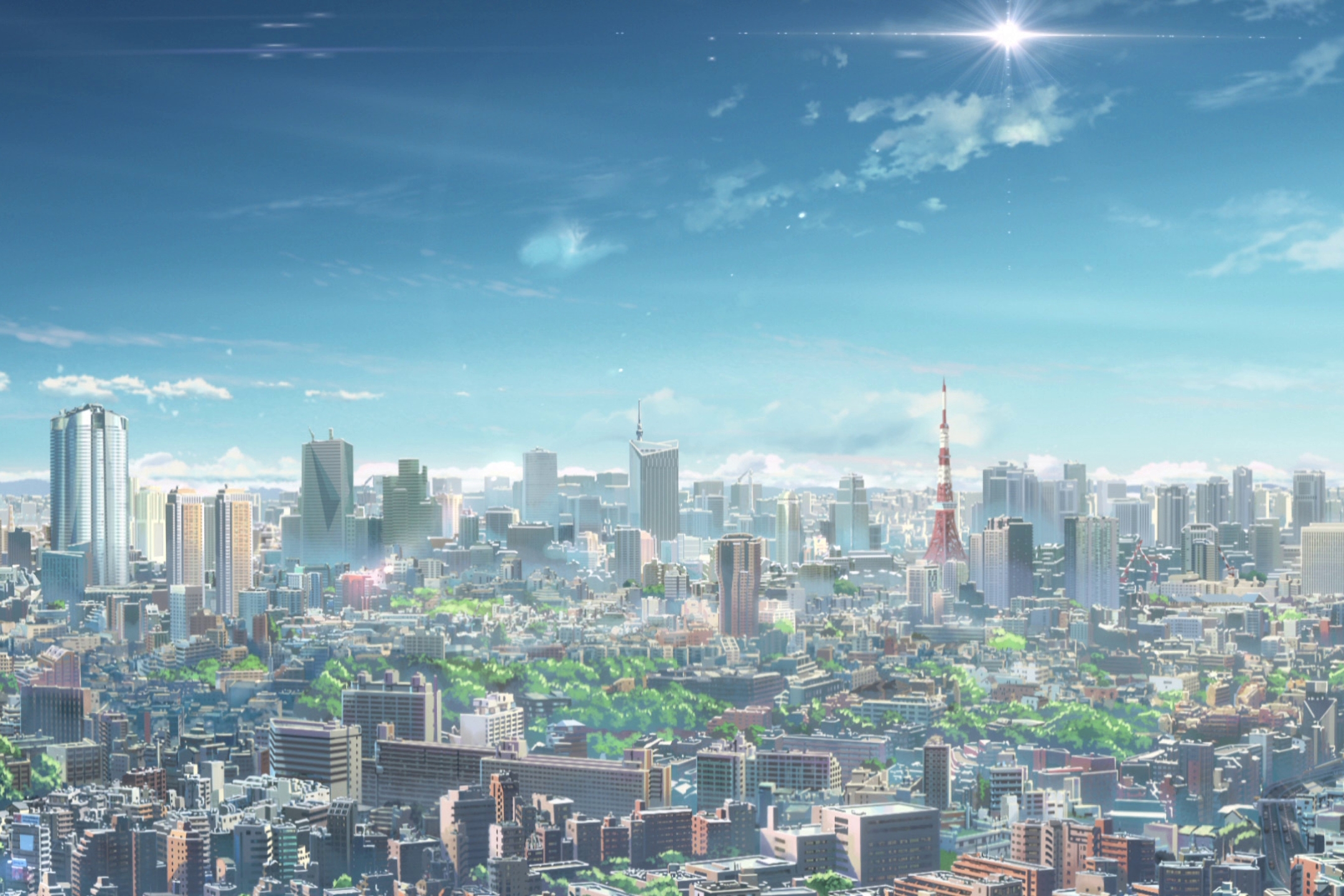 Скачать картинку Аниме, Горизонт, Токио, Токийская Башня, Твоё Имя, Кими Но На Ва в телефон бесплатно.