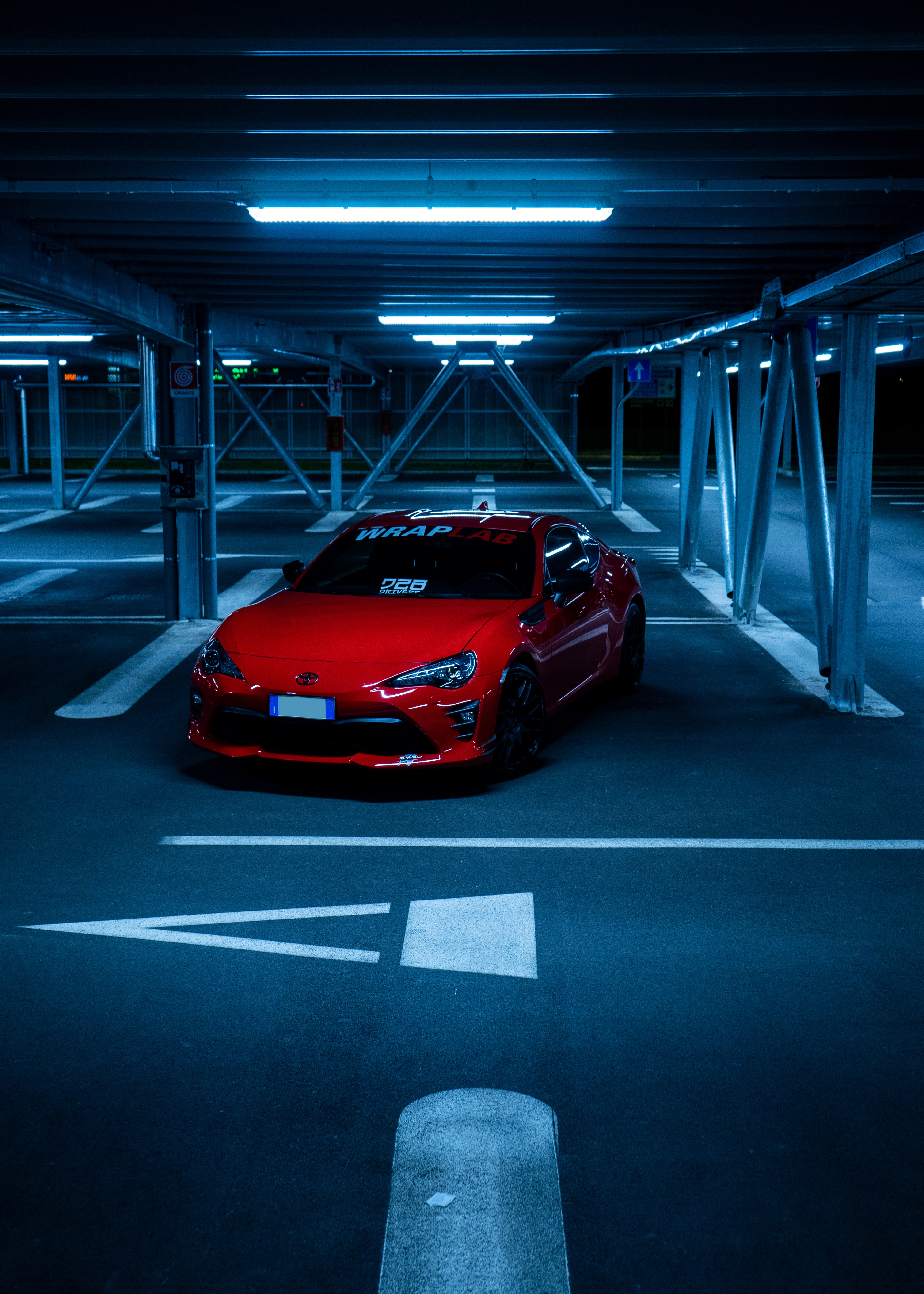 toyota, sports car, cars, sports, red, car, parking