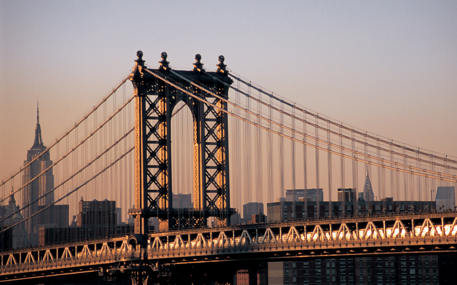 Download mobile wallpaper Manhattan Bridge, Bridges, New York, Man Made for free.