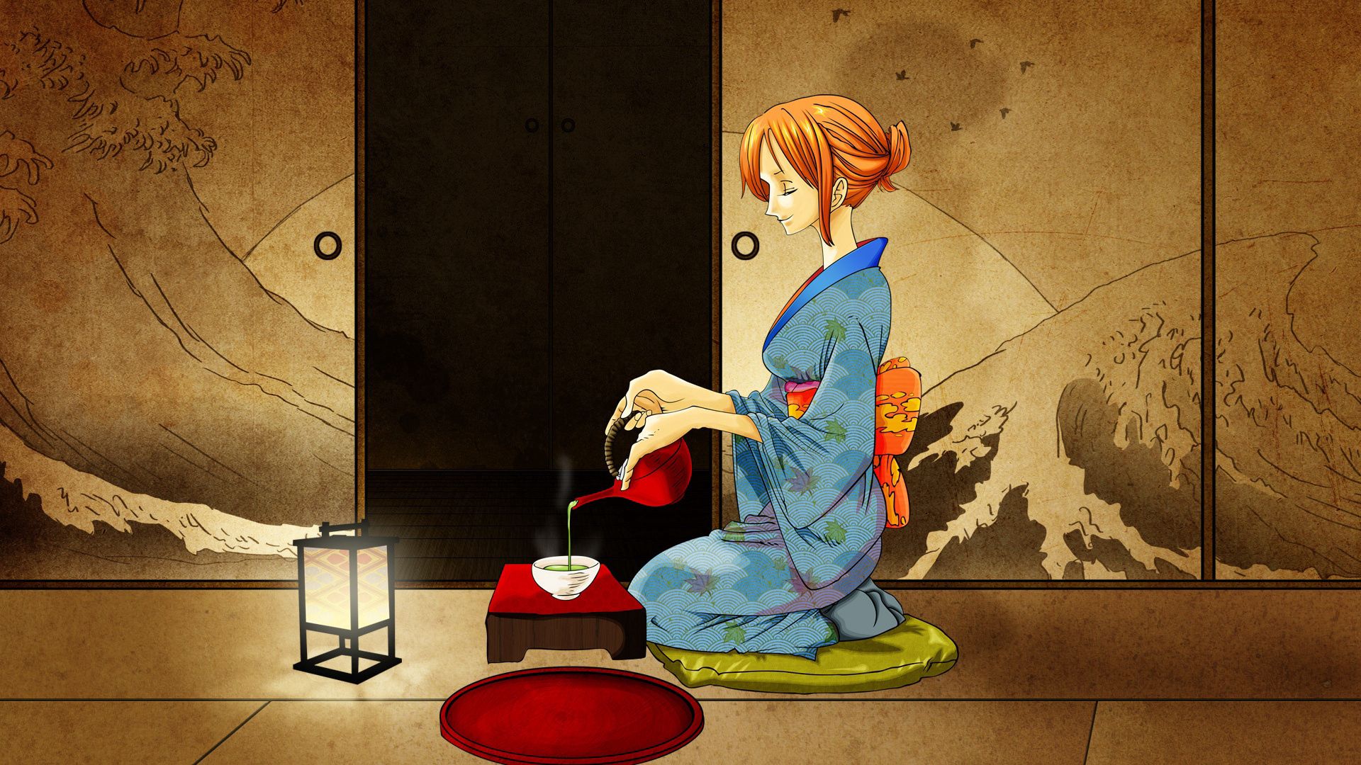 86305 descargar fondo de pantalla anime, niña, muchacha, té, kimono, quimono, ceremonia: protectores de pantalla e imágenes gratis