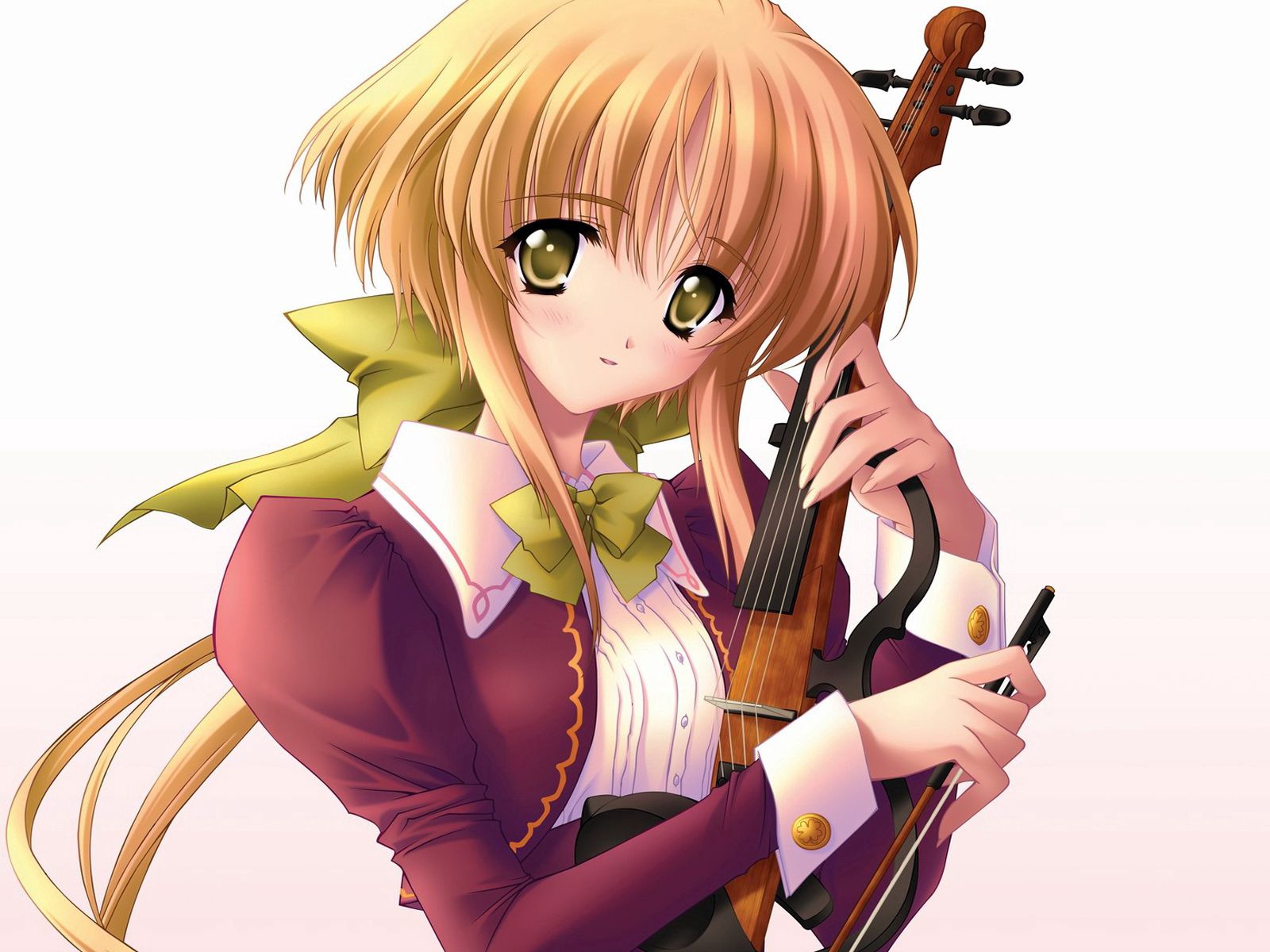 Free download wallpaper Blonde, Violin, Girl, Anime on your PC desktop