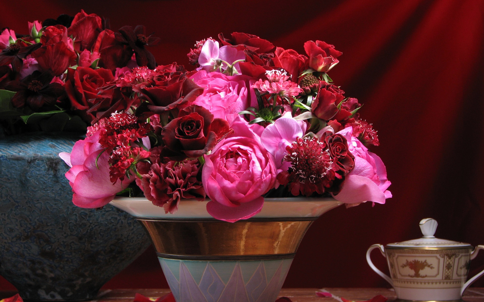 無料モバイル壁紙赤い花, ピンクの花, マンメイド, 花をダウンロードします。
