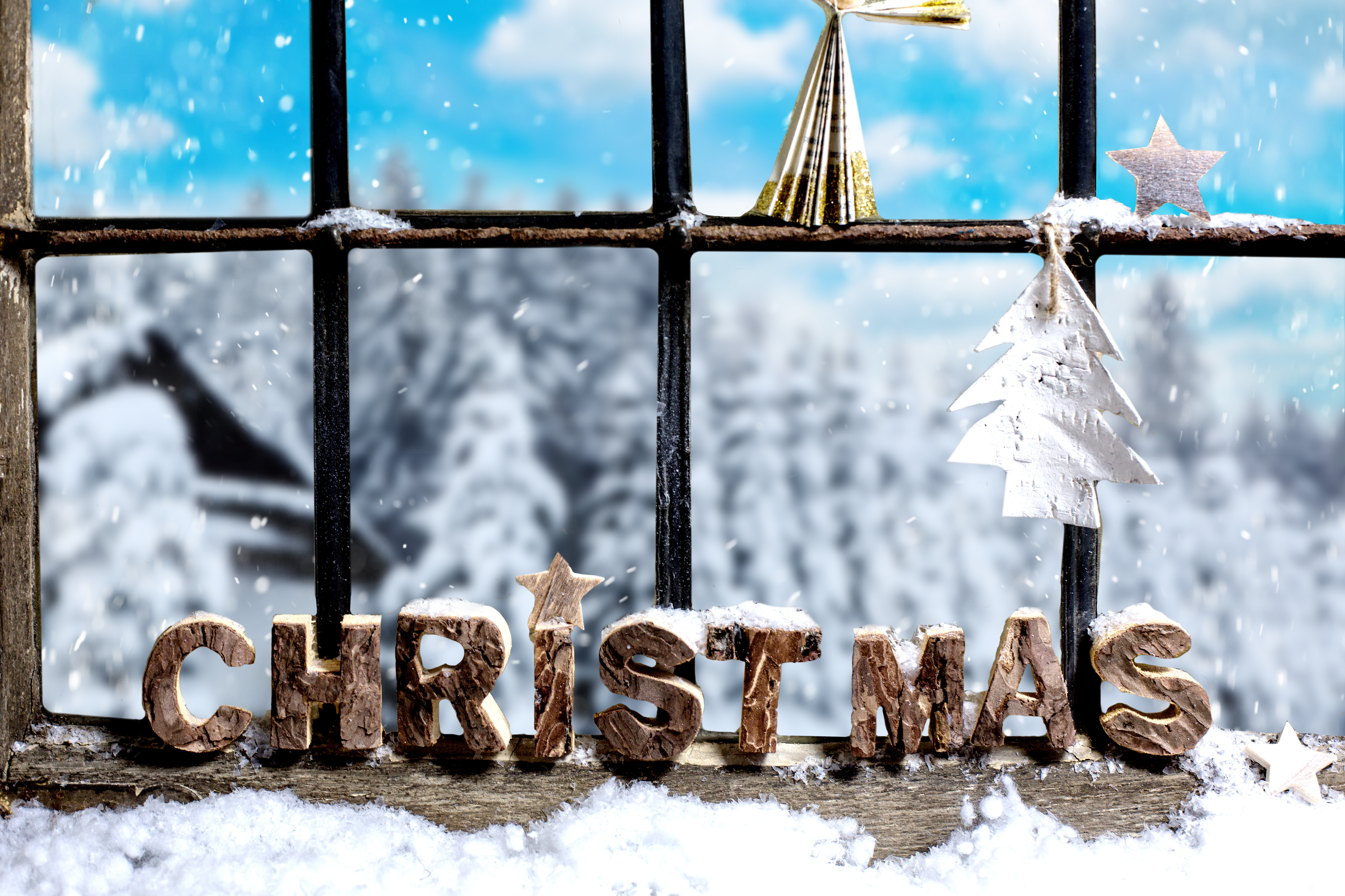 Handy-Wallpaper Feiertage, Weihnachten, Fenster, Weihnachtsschmuck kostenlos herunterladen.