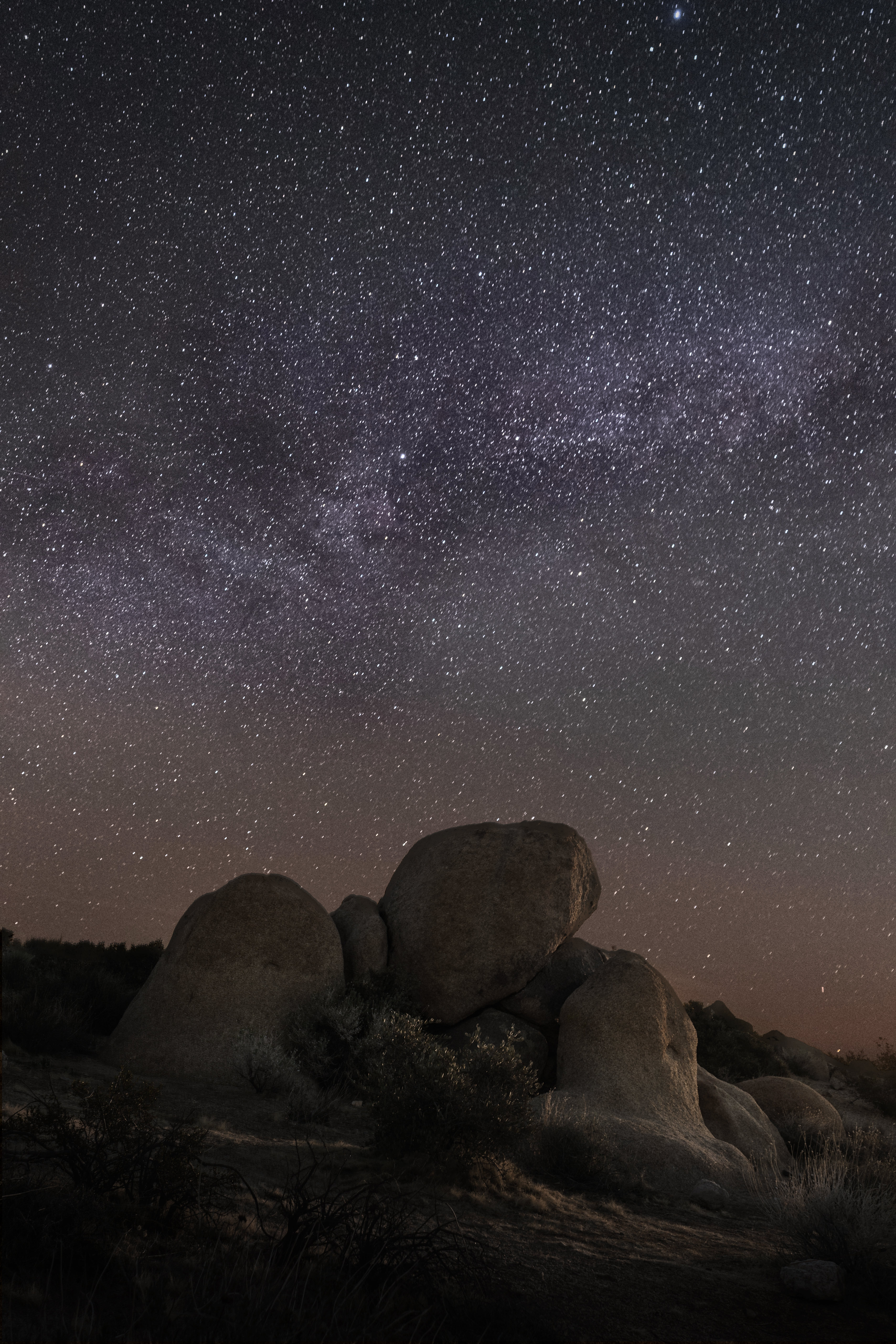 Download mobile wallpaper Stones, Stars, Starry Sky, Nature, Night for free.