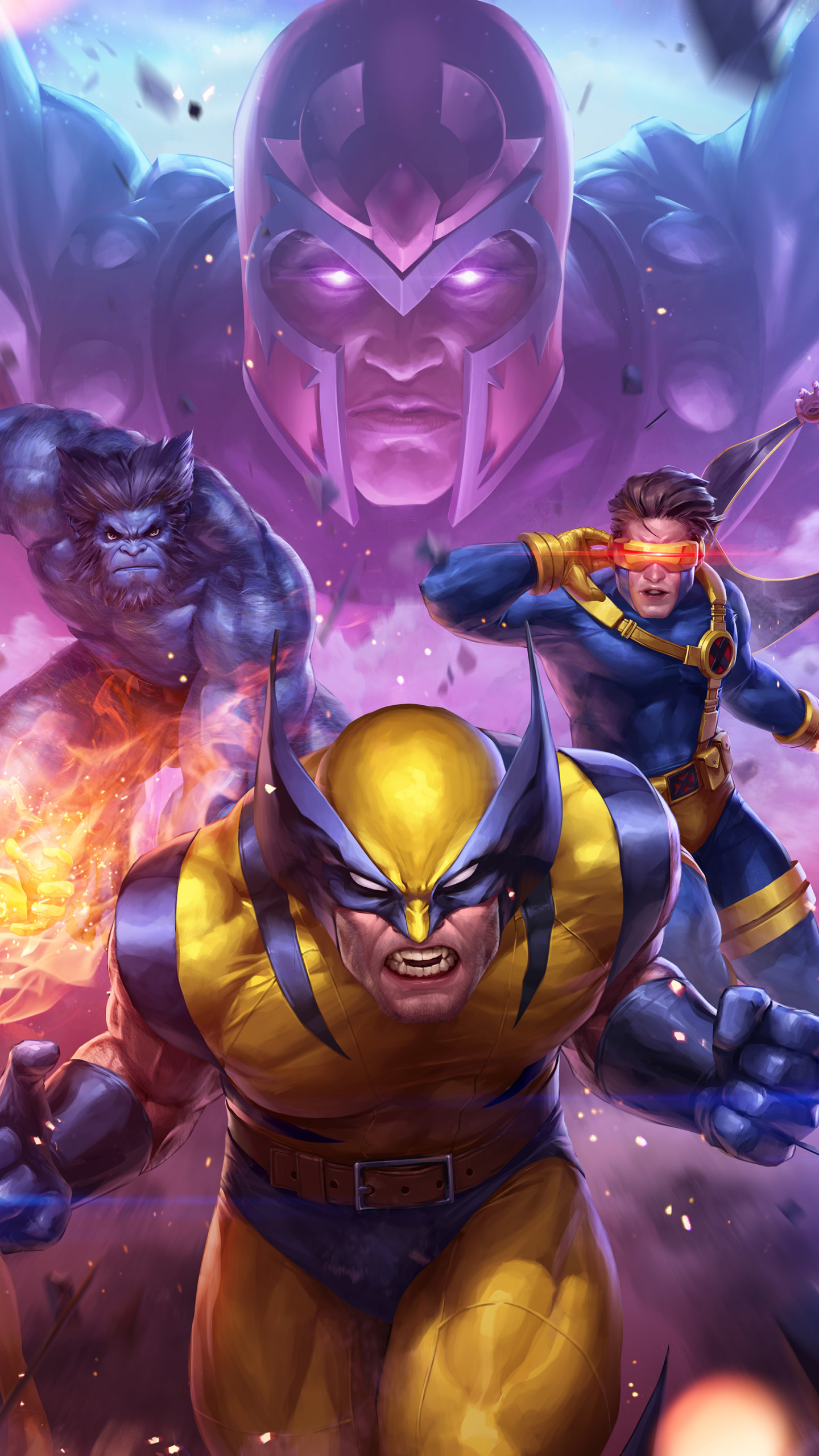 video game, marvel: future fight, wolverine, storm (marvel comics), beast (marvel comics), cyclops (marvel comics), magneto (marvel comics)