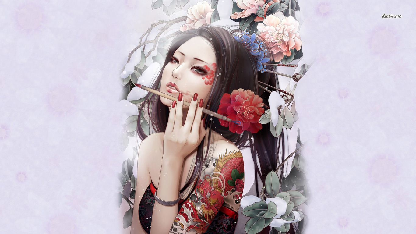 633286 Bild herunterladen künstlerisch, geisha - Hintergrundbilder und Bildschirmschoner kostenlos