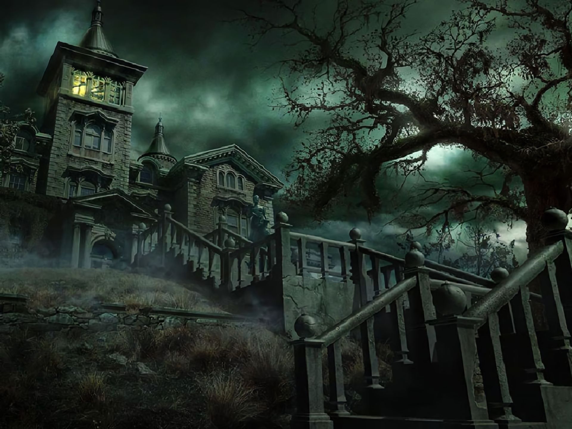Download mobile wallpaper Night, Dark, House, Creepy, Scary, Haunted for free.