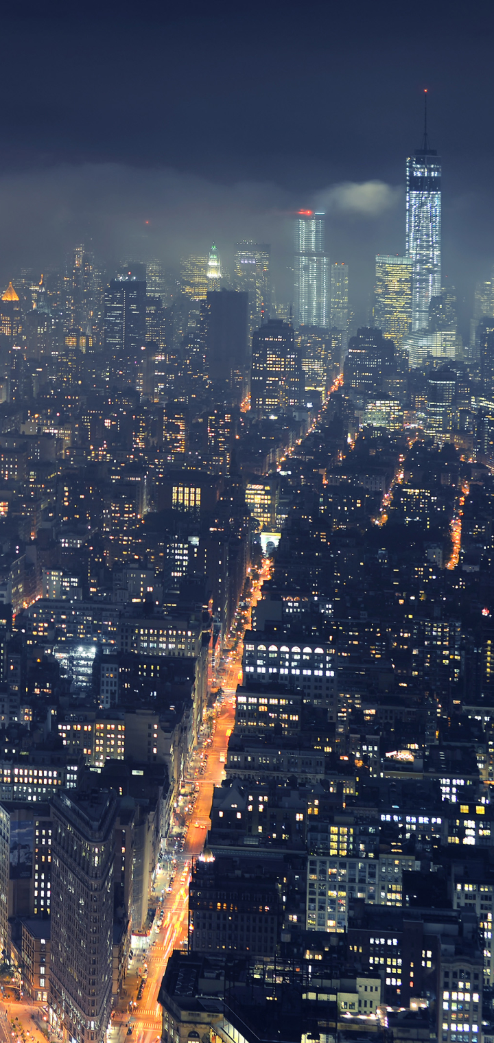 Download mobile wallpaper Cities, Night, Usa, City, New York, Manhattan, Man Made for free.