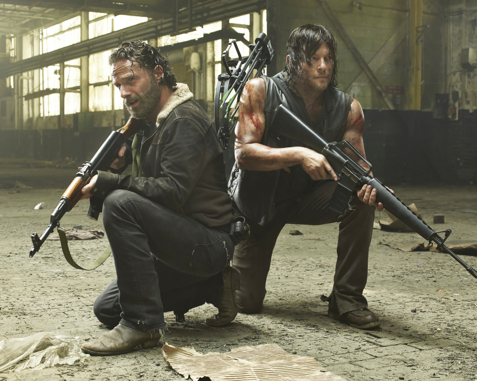 Free download wallpaper Andrew Lincoln, Tv Show, Norman Reedus, The Walking Dead, Rick Grimes, Daryl Dixon on your PC desktop