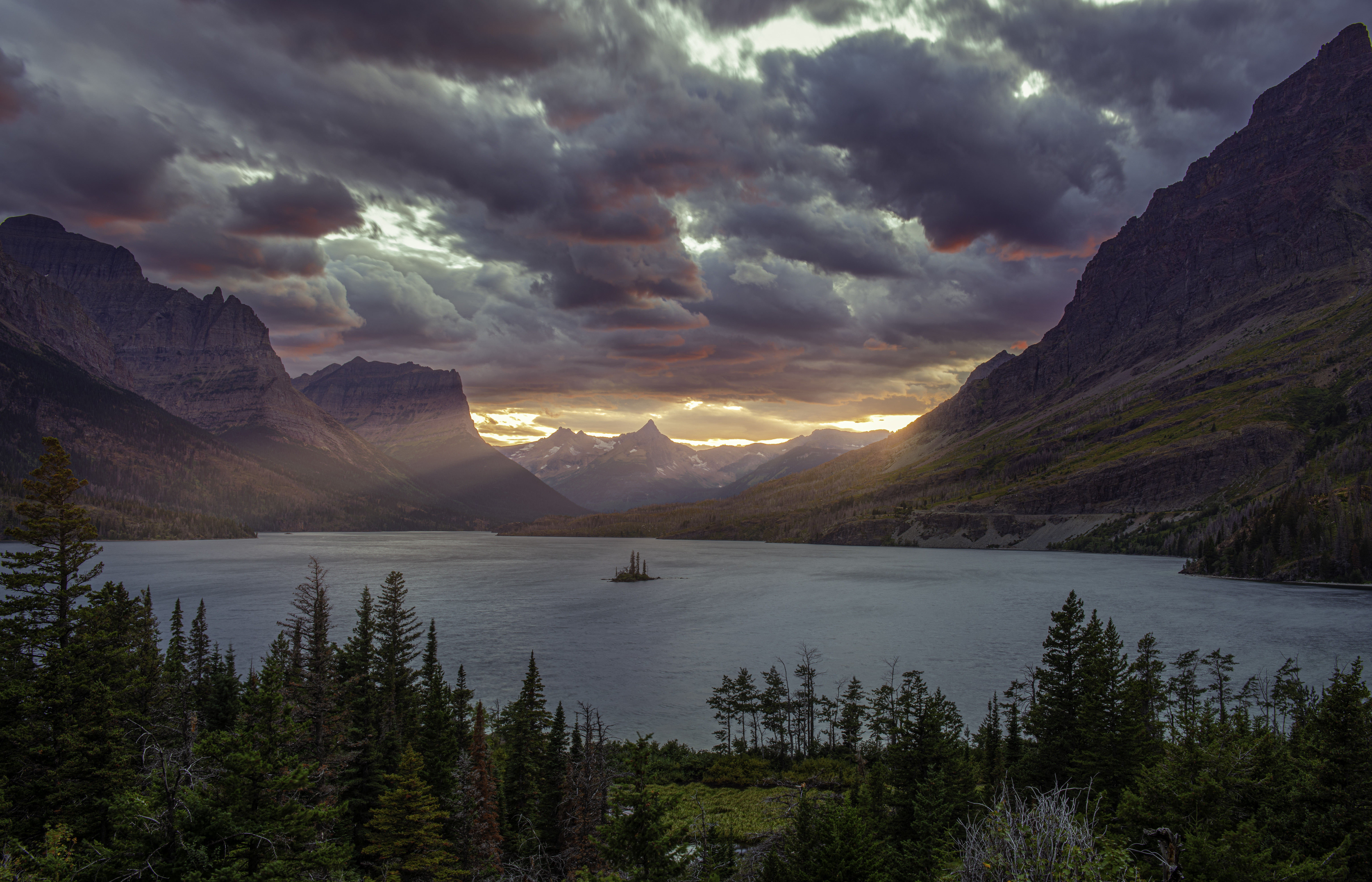 Laden Sie das Seen, See, Gebirge, Sonnenuntergang, Erde/natur-Bild kostenlos auf Ihren PC-Desktop herunter