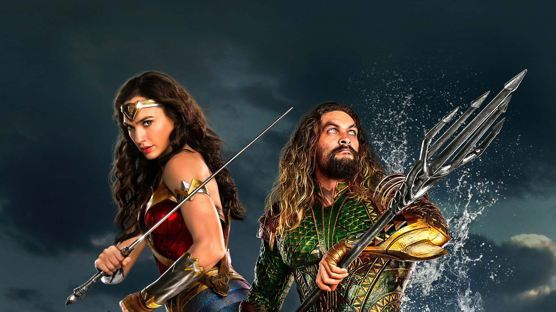 Download mobile wallpaper Movie, Aquaman, Wonder Woman, Gal Gadot, Jason Momoa, Justice League, Justice League (2017) for free.