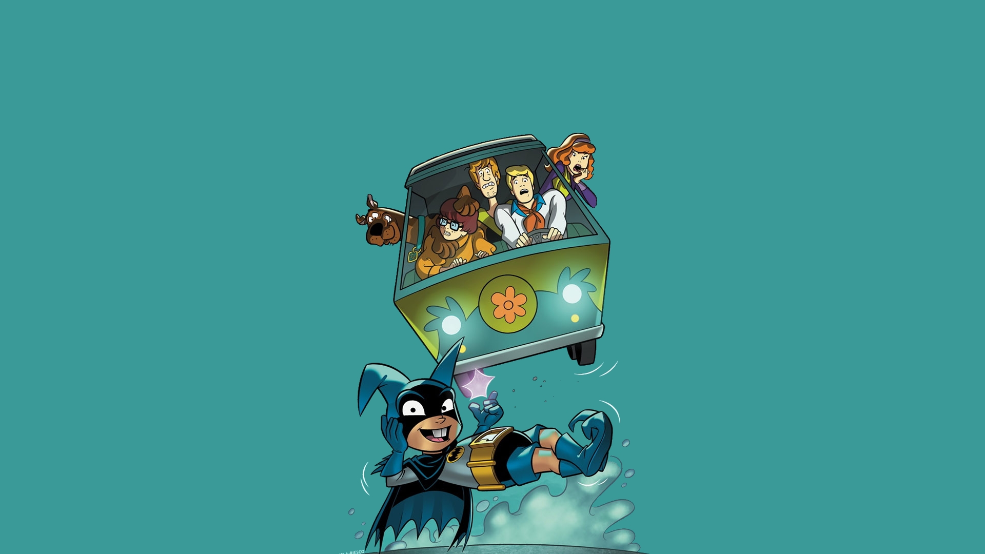 Скачать обои бесплатно Команда, Комиксы, Бэтмен, Скуби Ду картинка на рабочий стол ПК