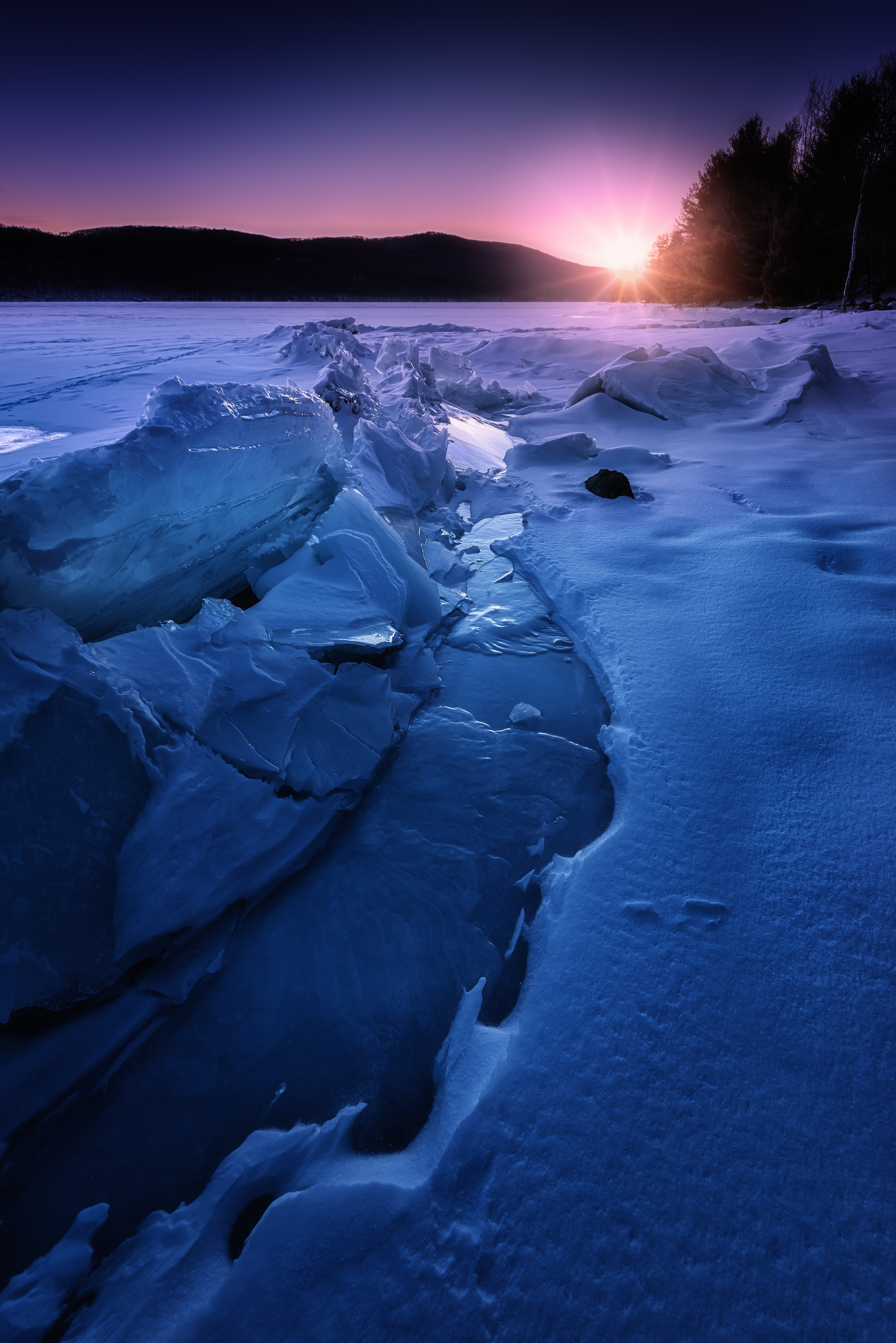 126371 descargar fondo de pantalla naturaleza, puesta del sol, hielo, nieve, horizonte, témpano de hielo: protectores de pantalla e imágenes gratis