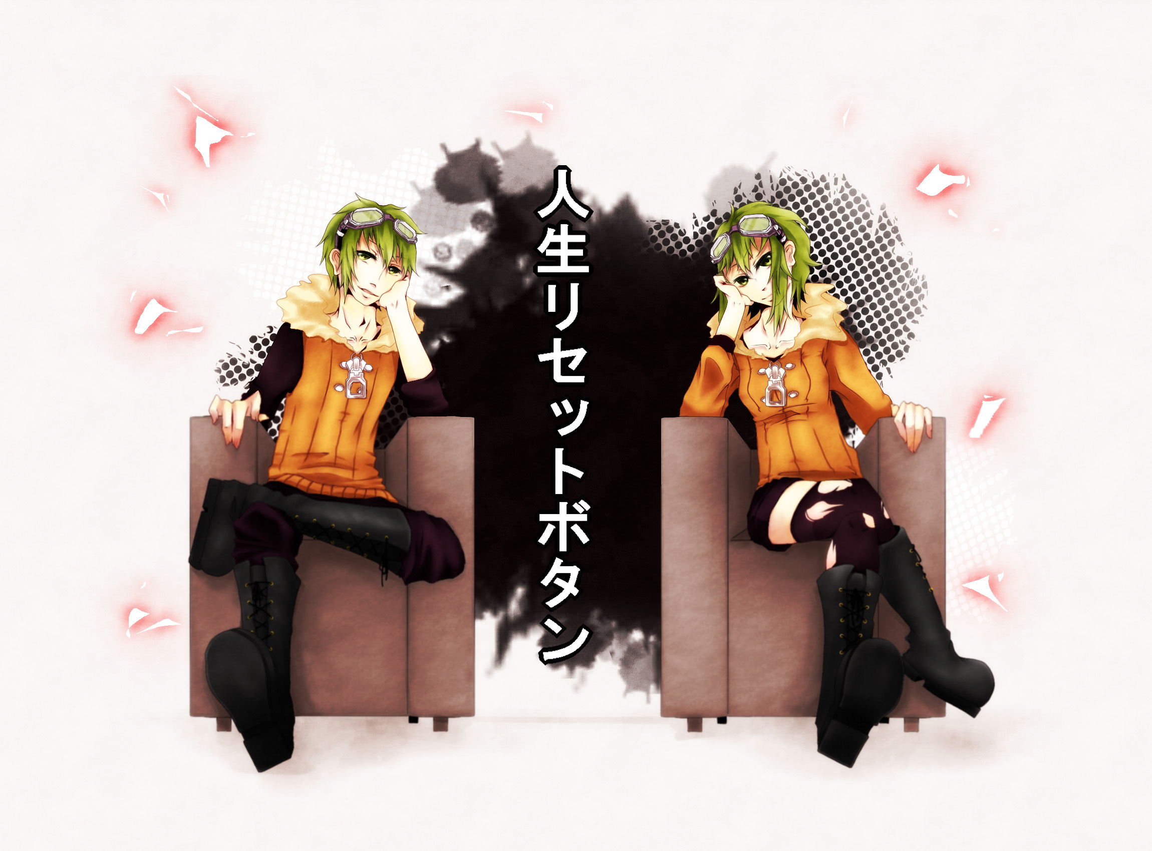 anime, vocaloid, gumi (vocaloid), song illustration wallpaper for mobile