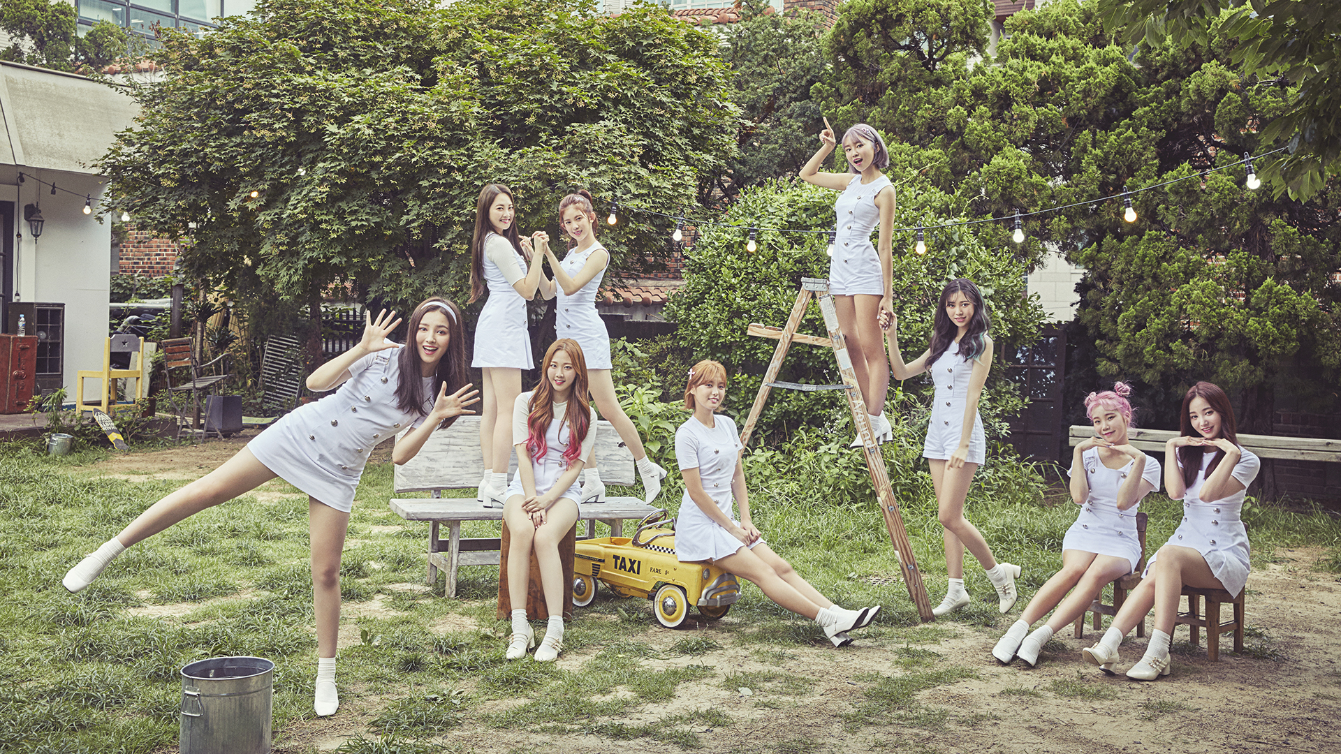 white dress, k pop, music, momoland, asian, garden, girl band, korean, momoland (band), singer