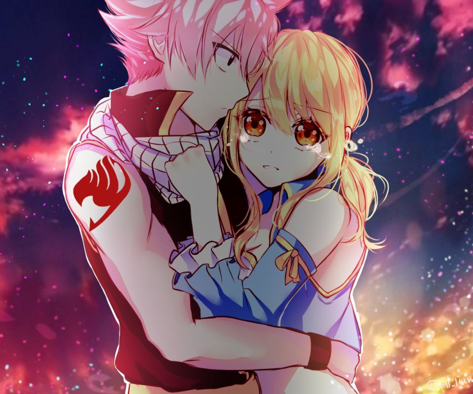 Baixar papel de parede para celular de Anime, Fairy Tail, Lucy Heartfilia, Natsu Dragneel gratuito.