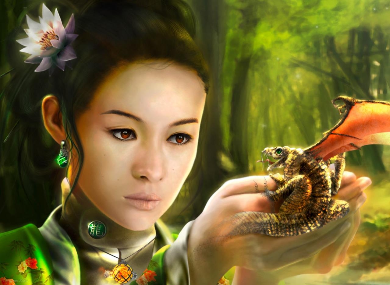 Free download wallpaper Fantasy, Dragon, Oriental on your PC desktop