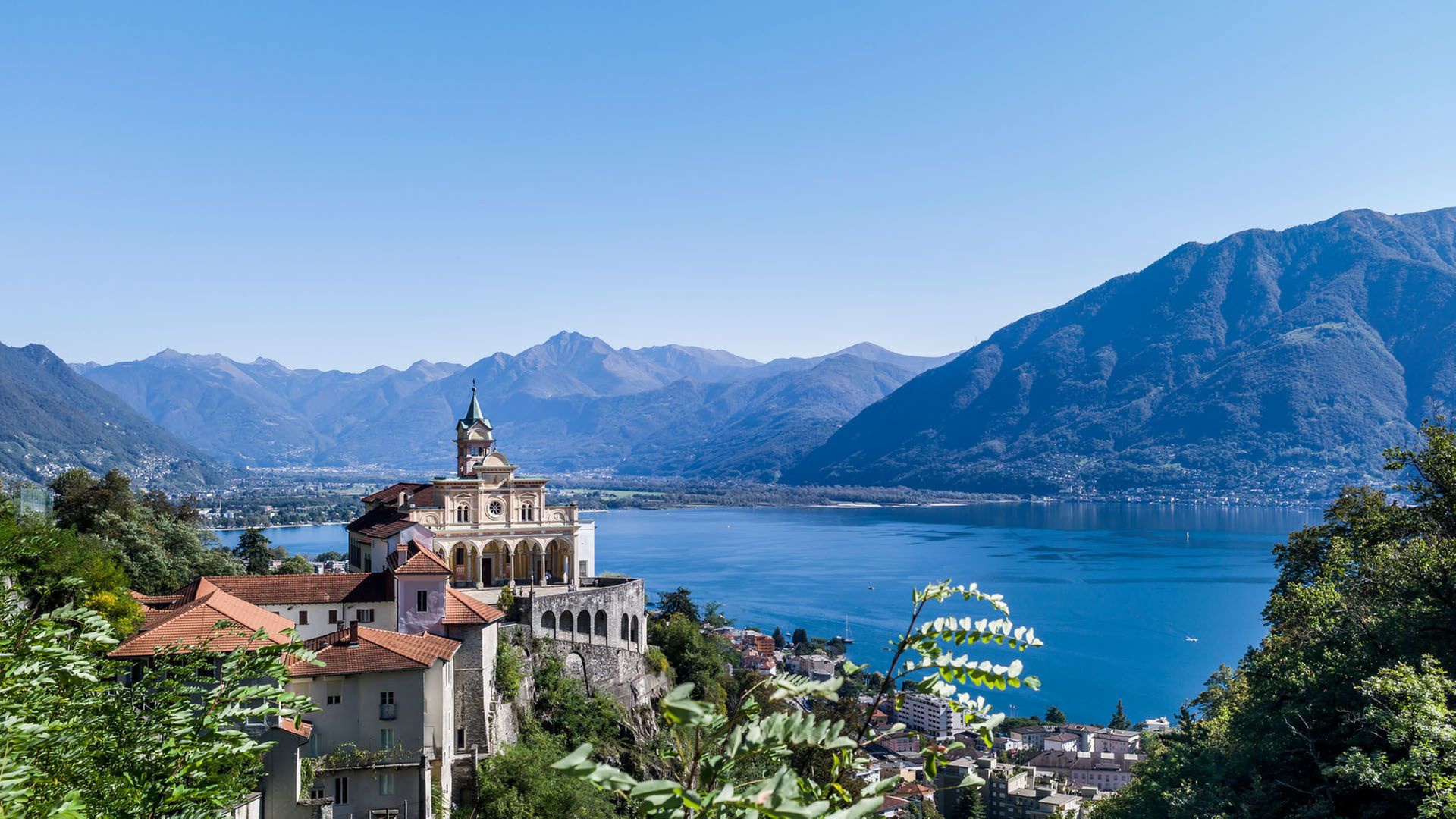 Laden Sie das See, Schweiz, Gebirge, Tempel, Religiös-Bild kostenlos auf Ihren PC-Desktop herunter