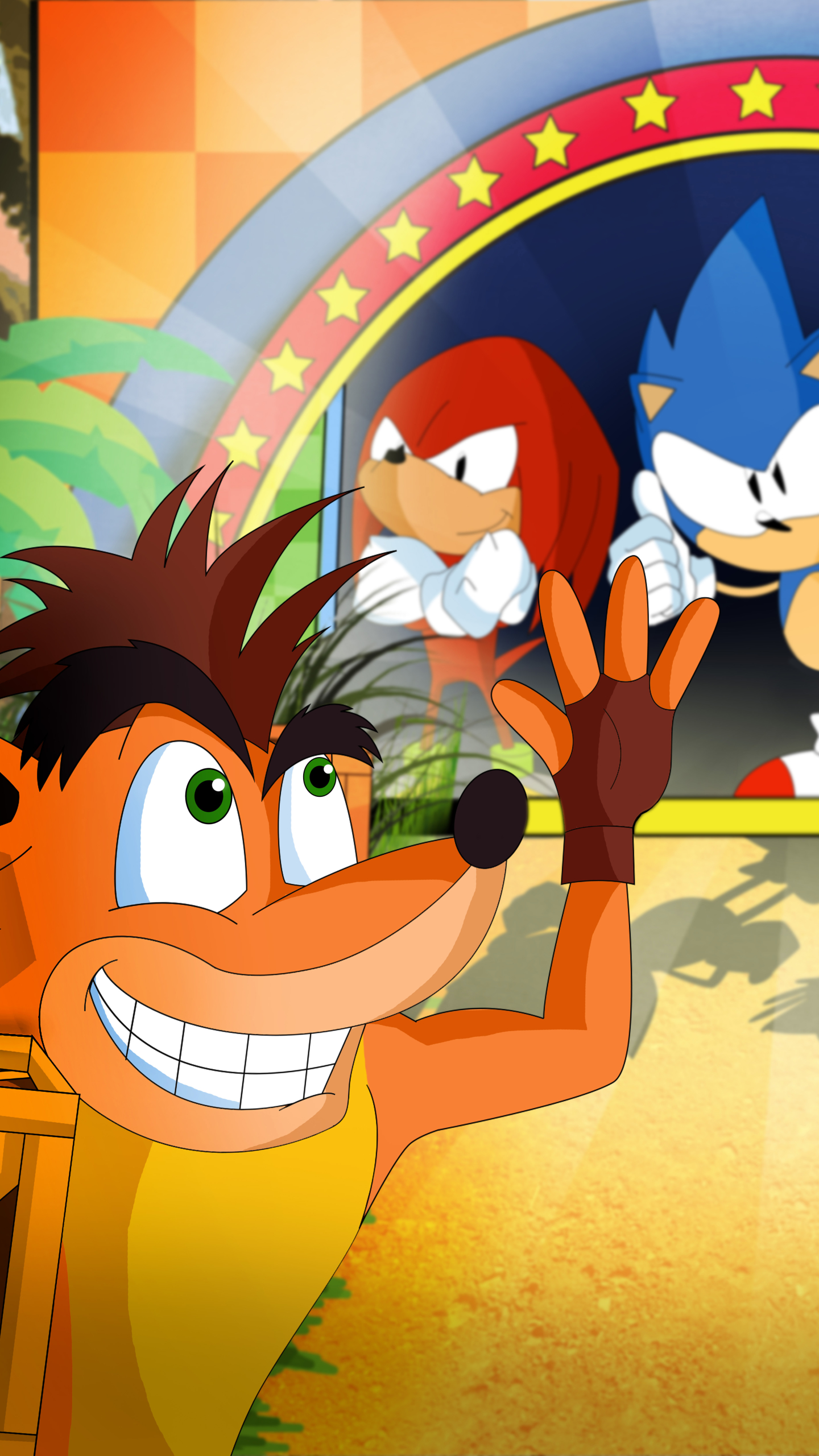 video game, crossover, classic sonic, classic knuckles, sonic the hedgehog, knuckles the echidna, coco bandicoot, crash bandicoot n sane trilogy, sonic mania, crash bandicoot