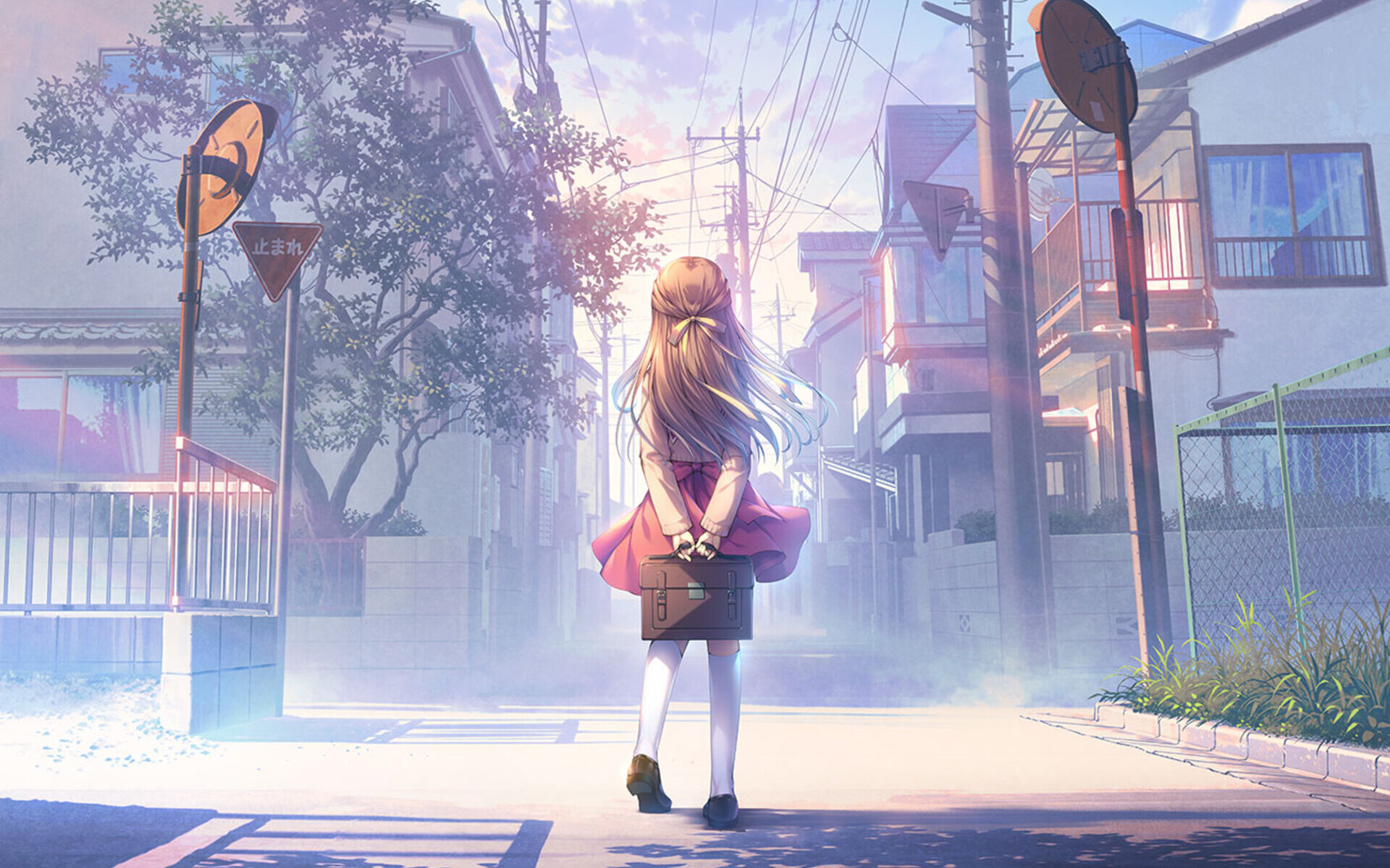 Laden Sie das Mädchen, Animes, Innerortsstraße-Bild kostenlos auf Ihren PC-Desktop herunter