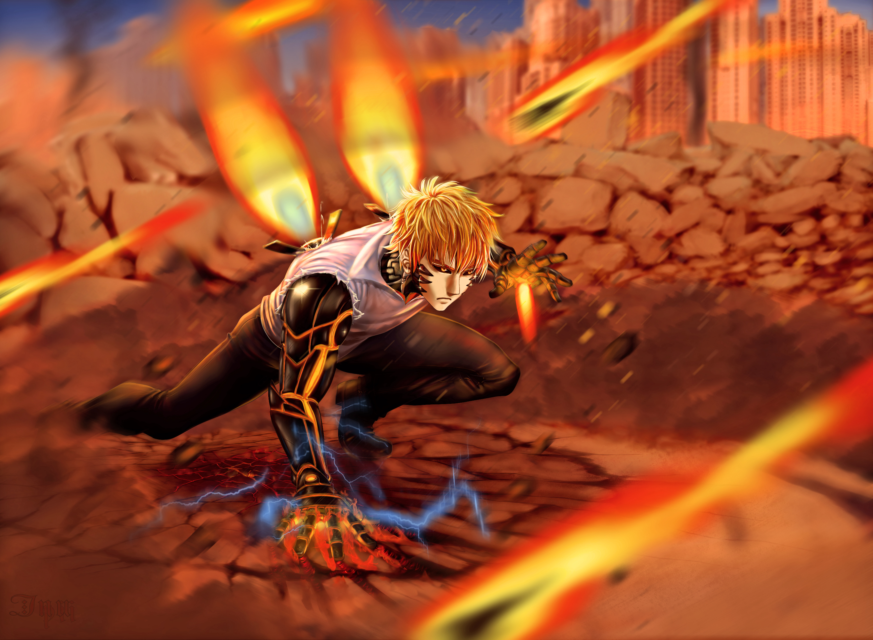 Free download wallpaper Anime, Blonde, Cyborg, One Punch Man, Genos (One Punch Man) on your PC desktop