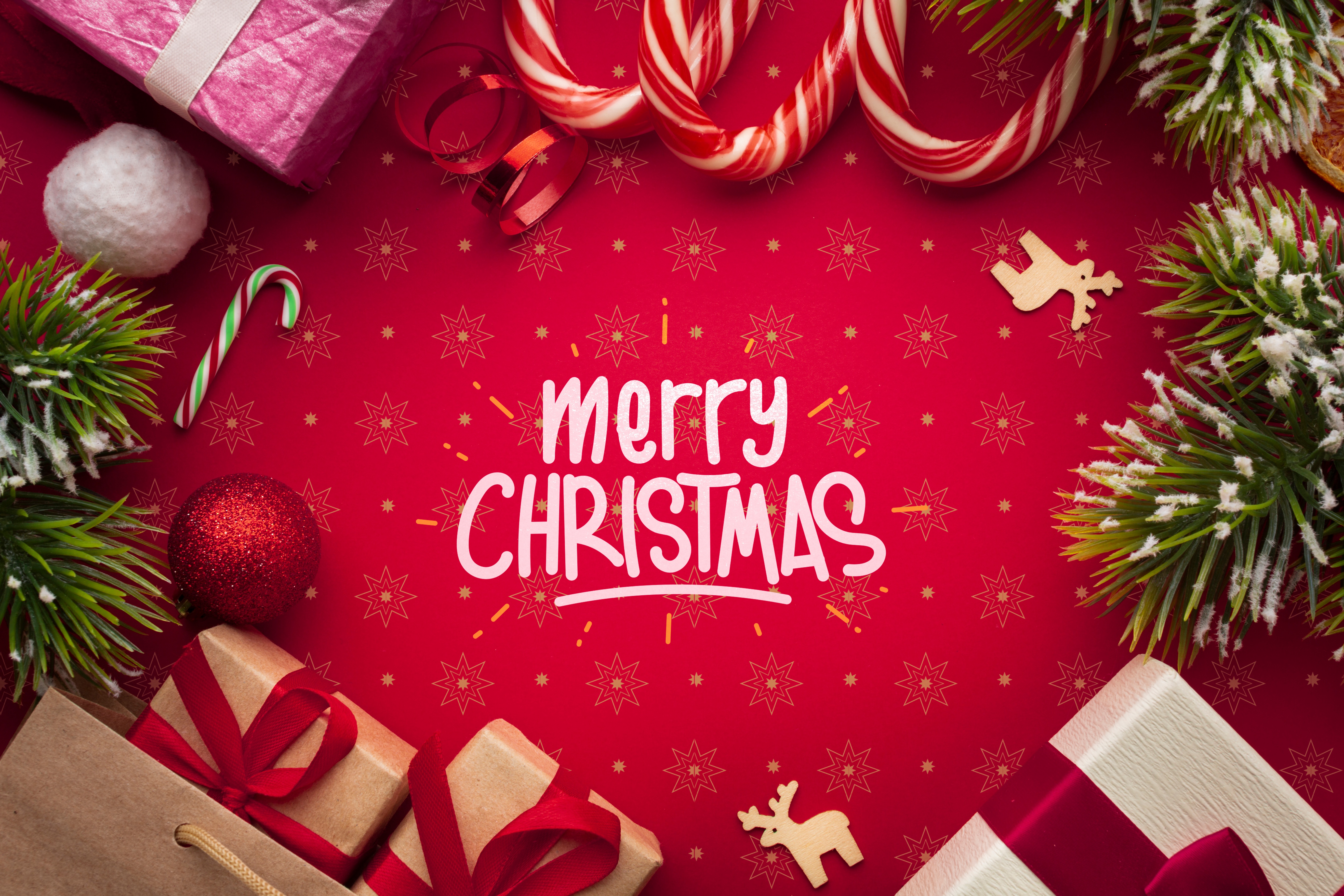 Handy-Wallpaper Feiertage, Weihnachten, Geschenk, Frohe Weihnachten, Zuckerstange kostenlos herunterladen.