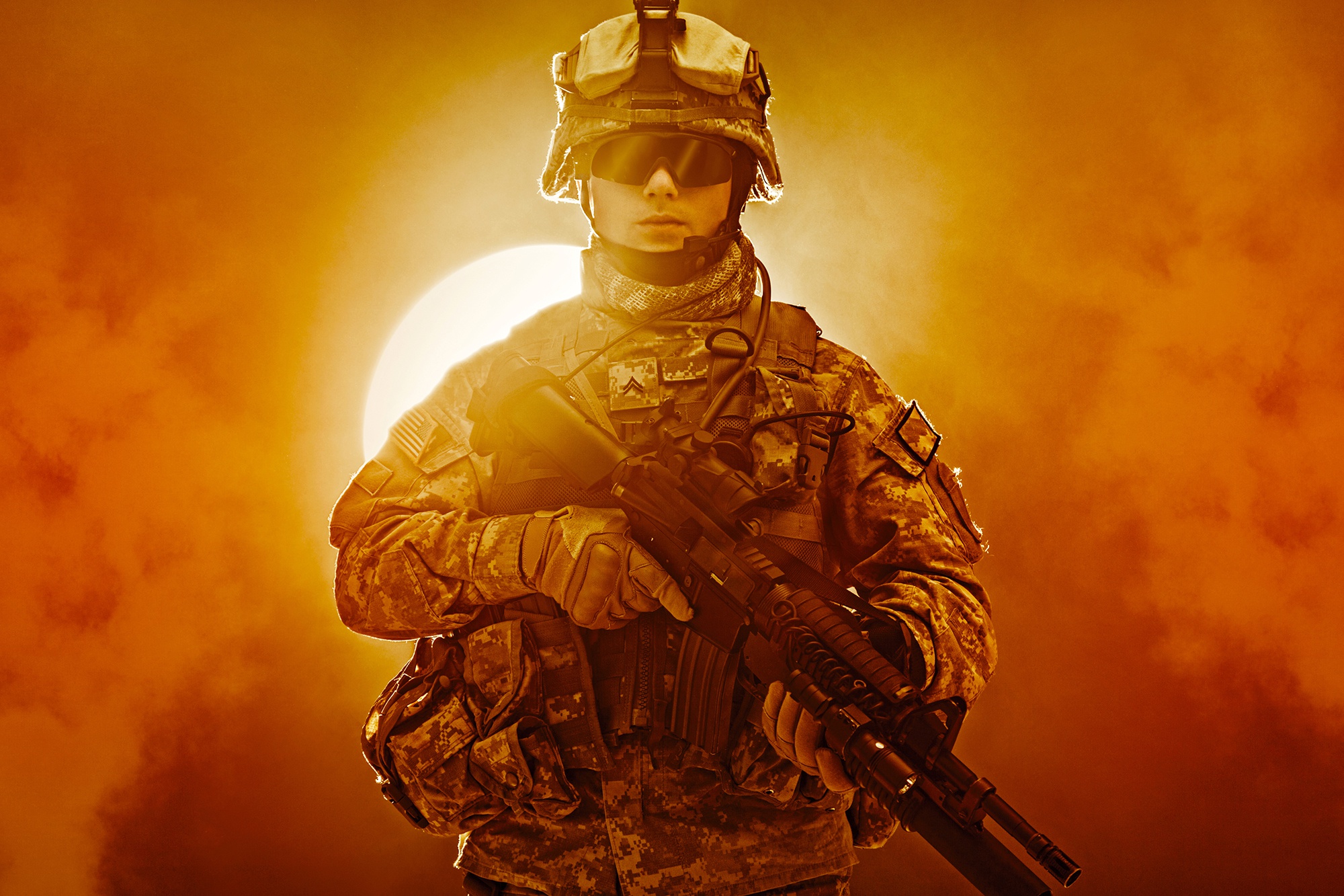 Download mobile wallpaper Weapon, Military, Soldier, Assault Rifle for free.