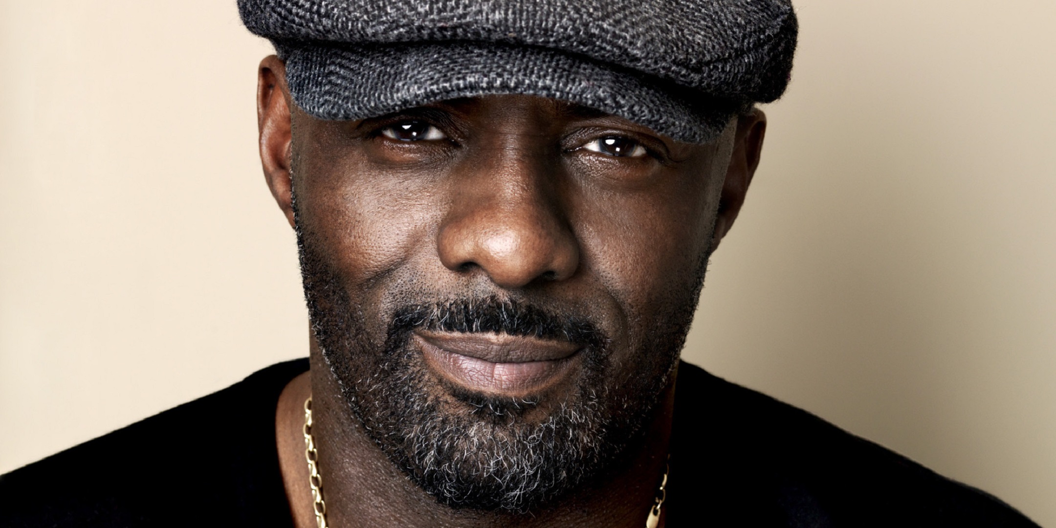 Download mobile wallpaper Cap, Beard, Face, Celebrity, Actor, Black Eyes, Idris Elba for free.