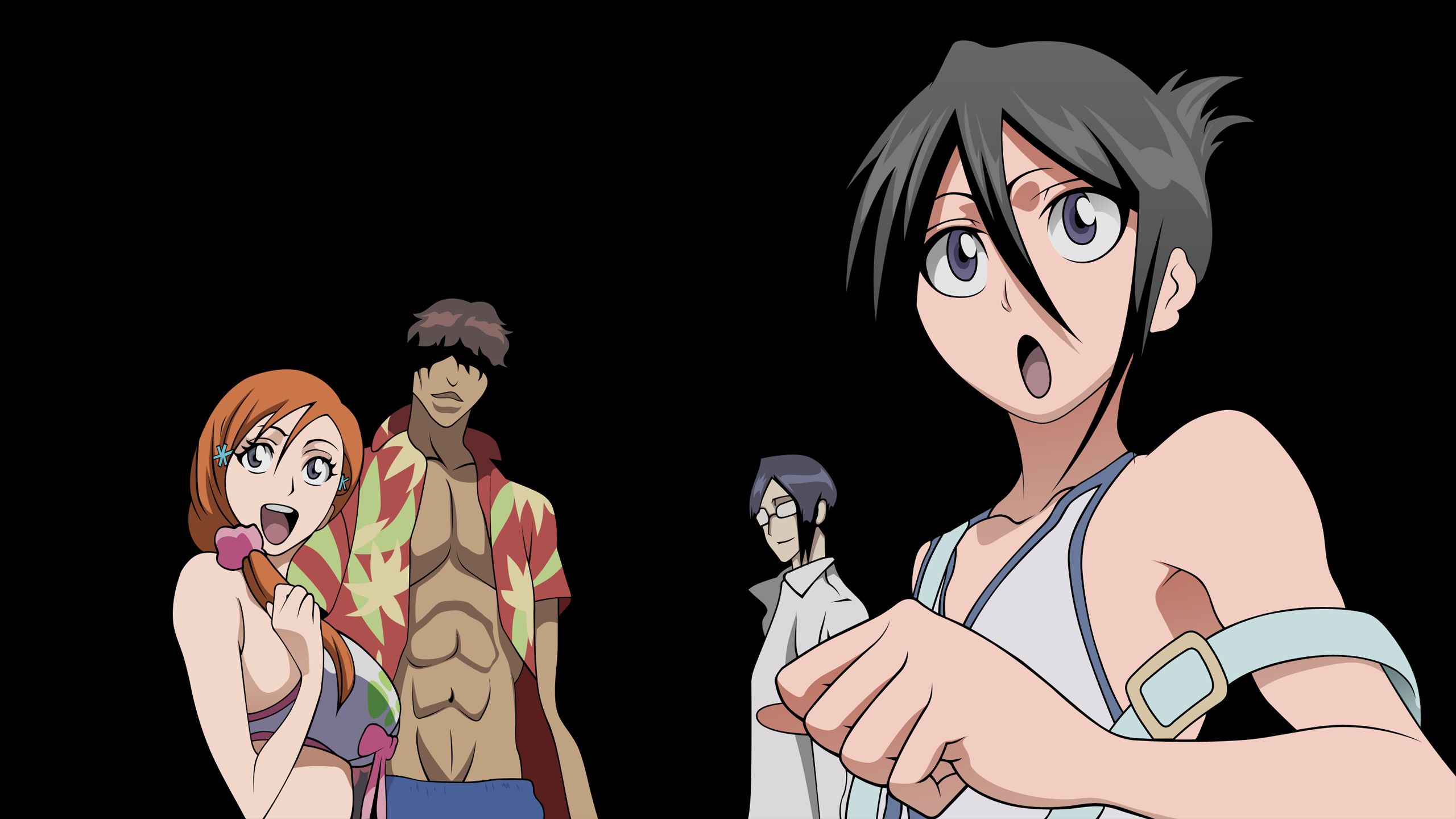 Free download wallpaper Anime, Bleach, Rukia Kuchiki, Orihime Inoue, Uryu Ishida, Yasutora Sado on your PC desktop