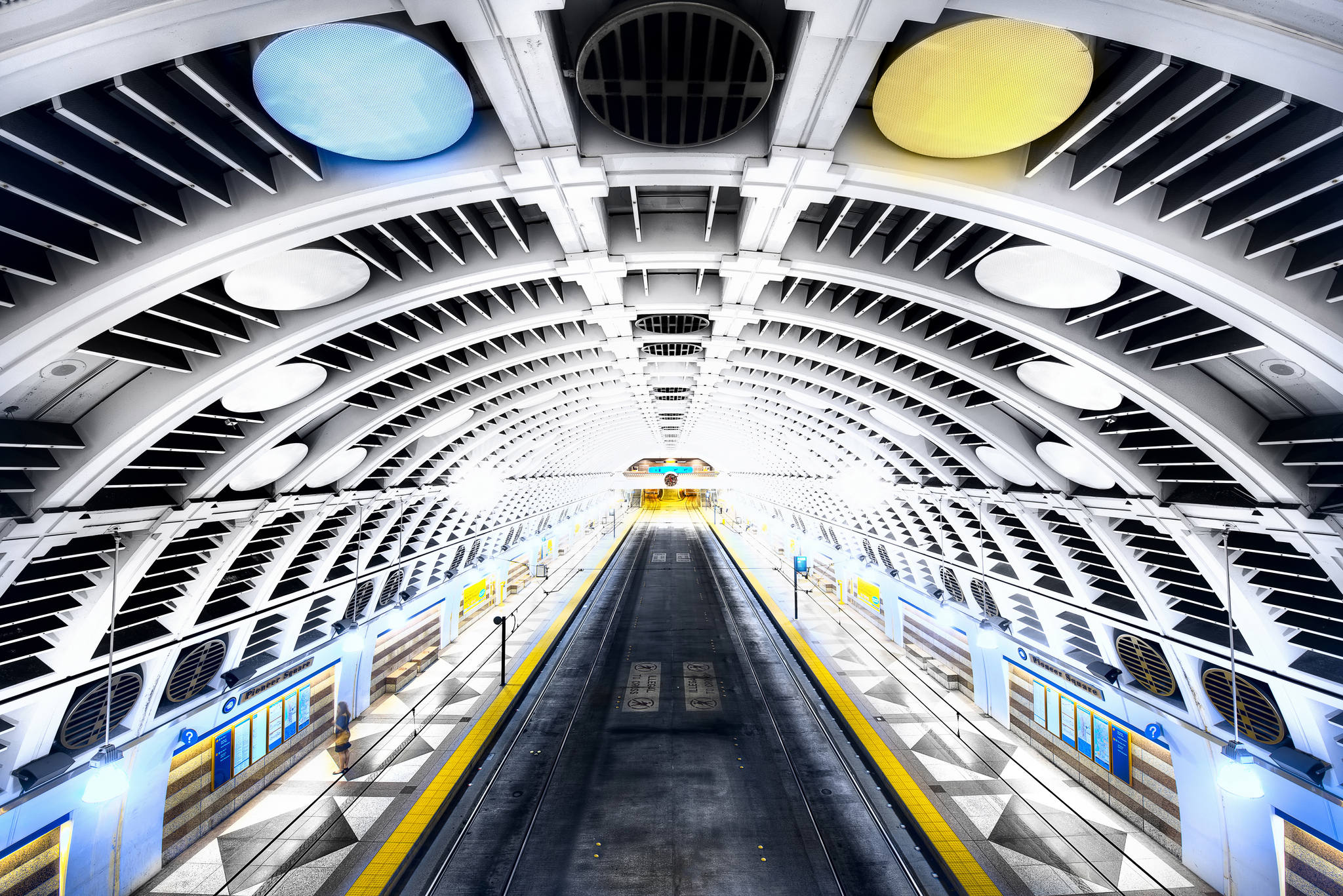 Скачать обои бесплатно Метро, Туннель, Сиэтл, Железнодорожная Станция, Сделано Человеком картинка на рабочий стол ПК