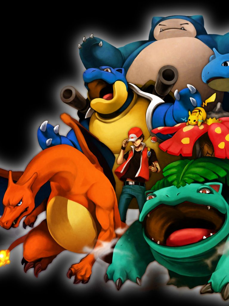 Download mobile wallpaper Pokémon, Pikachu, Video Game, Pokemon: Red And Blue, Snorlax (Pokémon), Charizard (Pokémon), Venusaur (Pokémon), Blastoise (Pokémon), Lapras (Pokémon) for free.