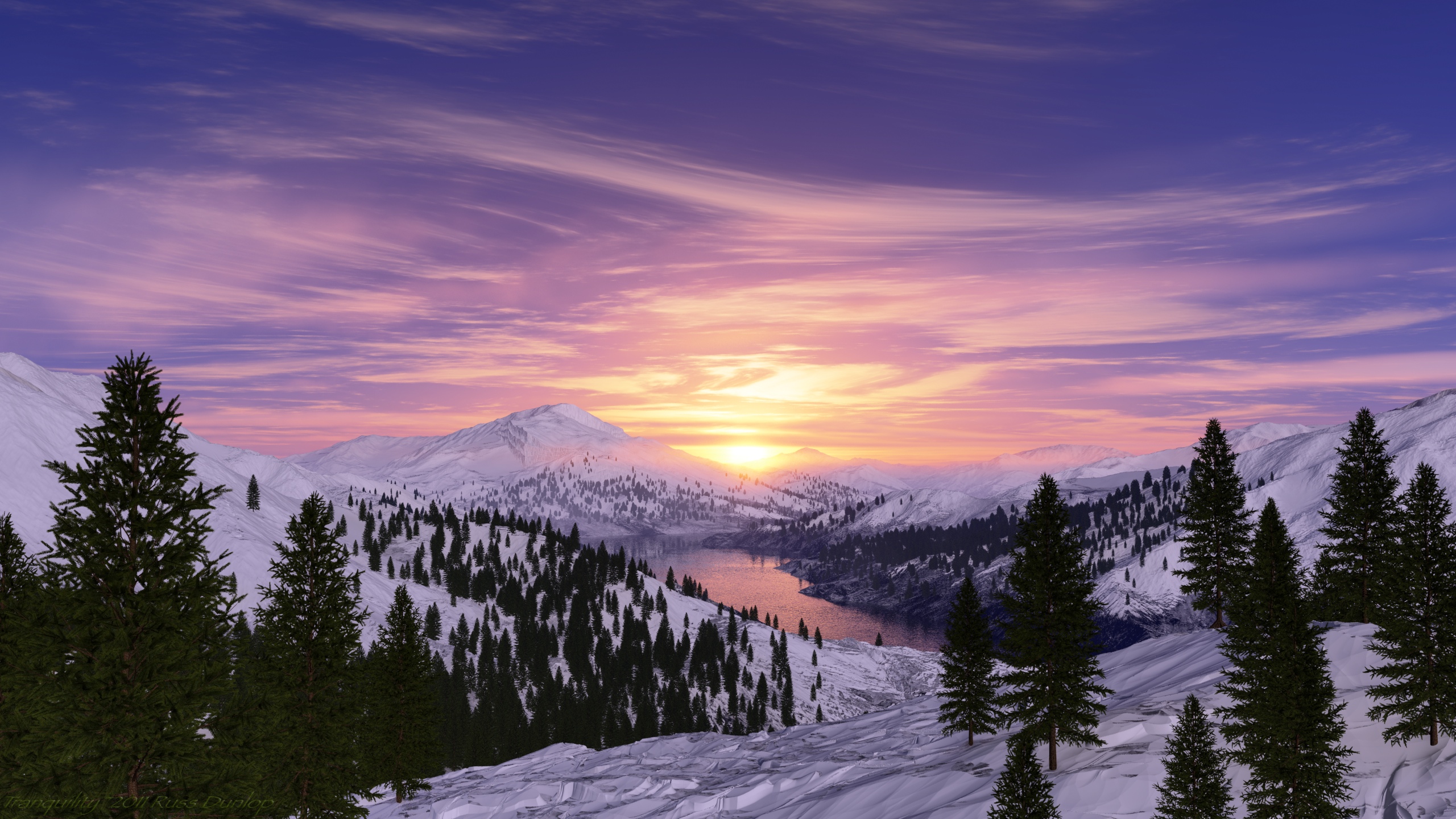 無料モバイル壁紙風景, 冬, 木, 雪, 湖, 山, 森, 地球をダウンロードします。