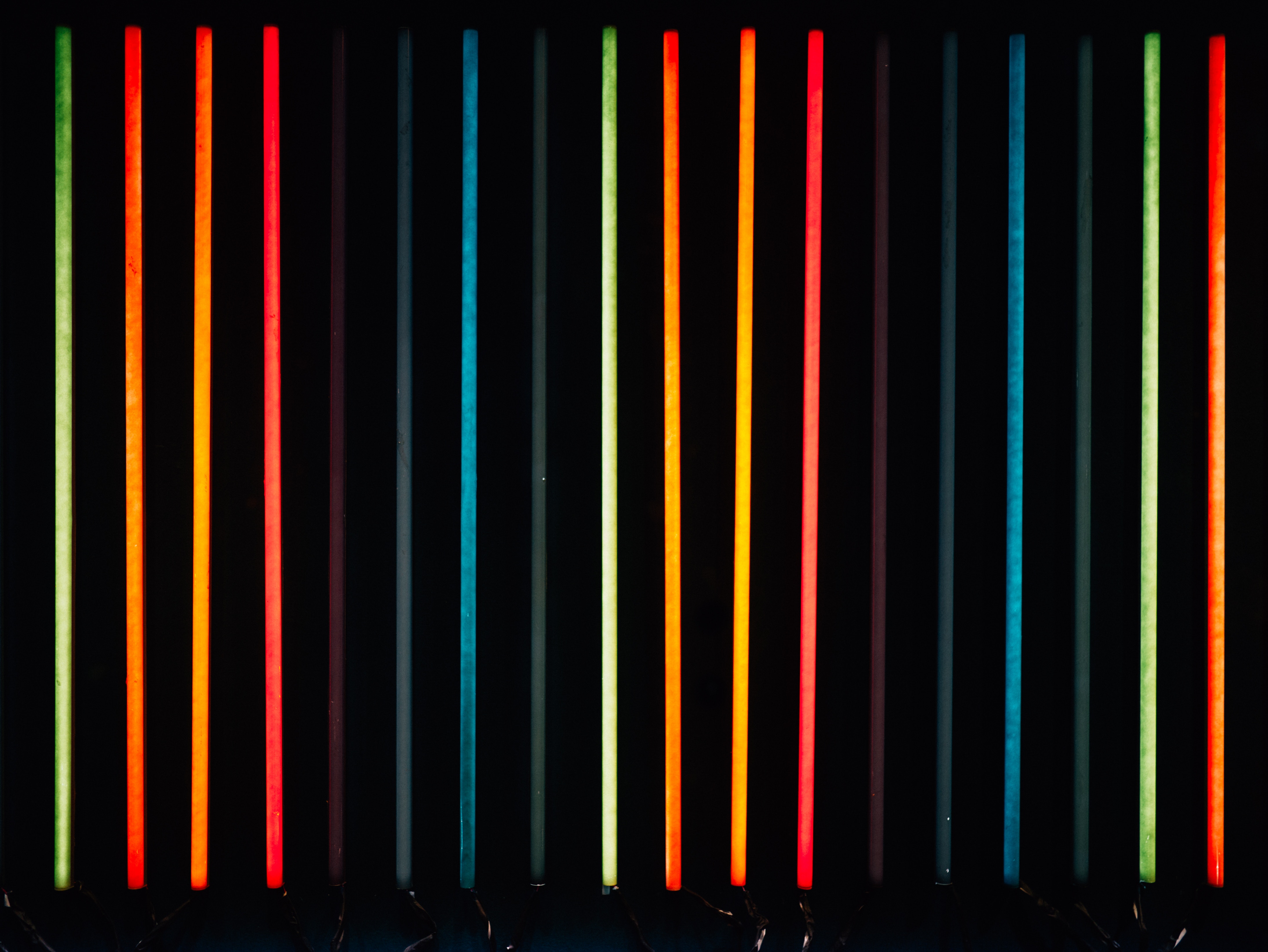 Download mobile wallpaper Shine, Motley, Light, Multicolored, Lines, Neon, Dark for free.