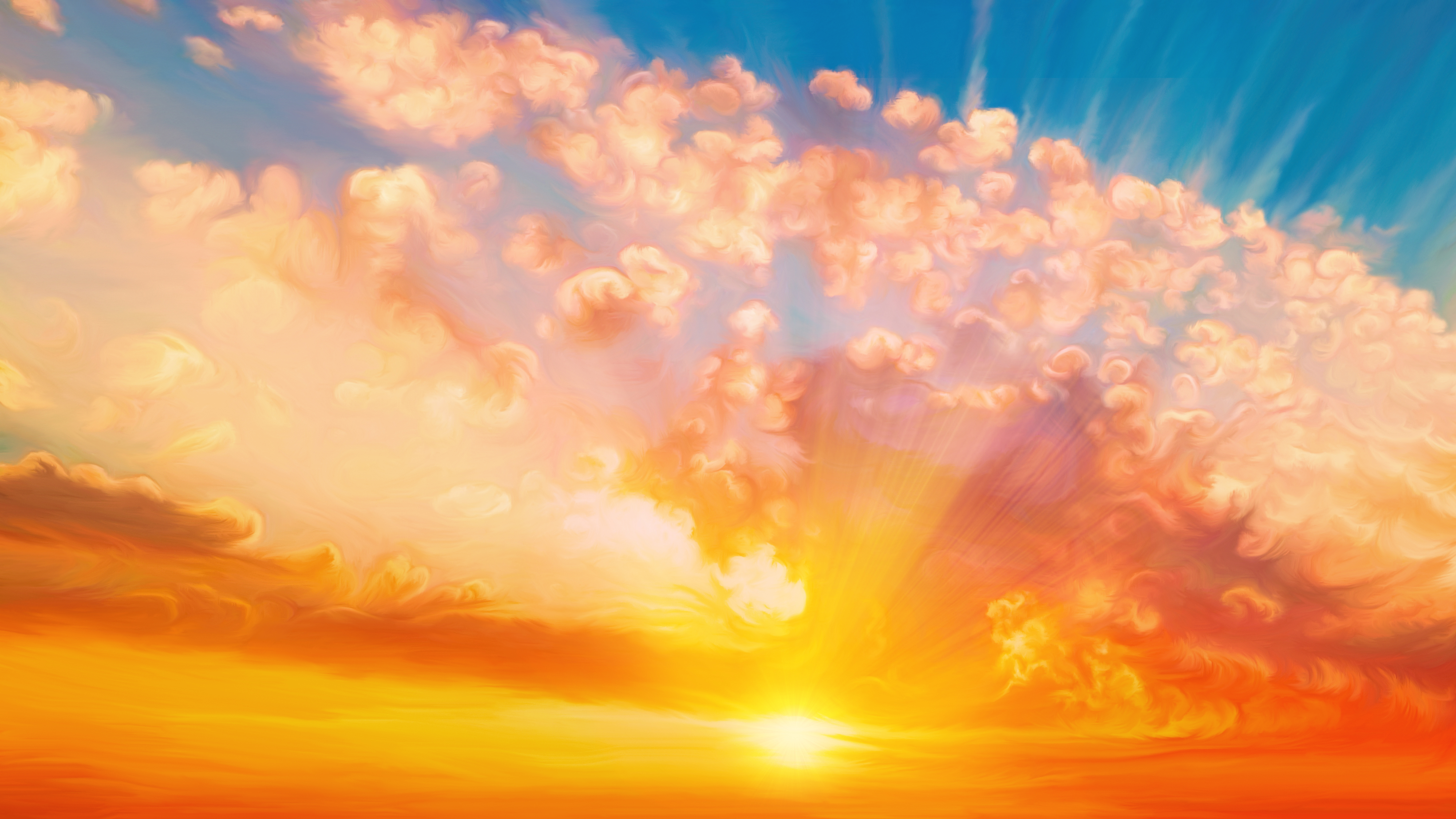 Baixe gratuitamente a imagem Pôr Do Sol, Céu, Sol, Pintura, Nuvem, Artistico, Cor Laranja) na área de trabalho do seu PC