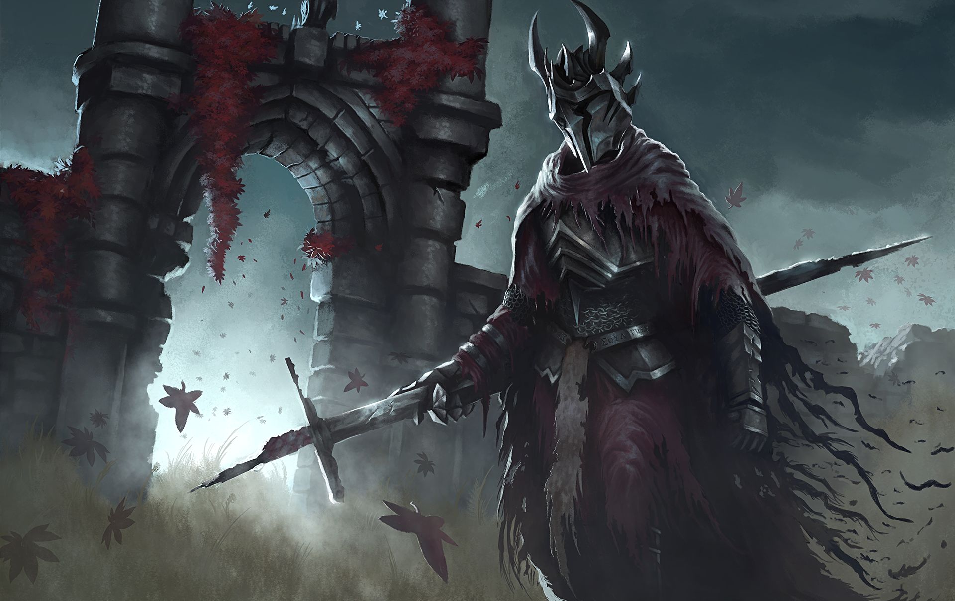 Free download wallpaper Dark, Warrior, Armor on your PC desktop