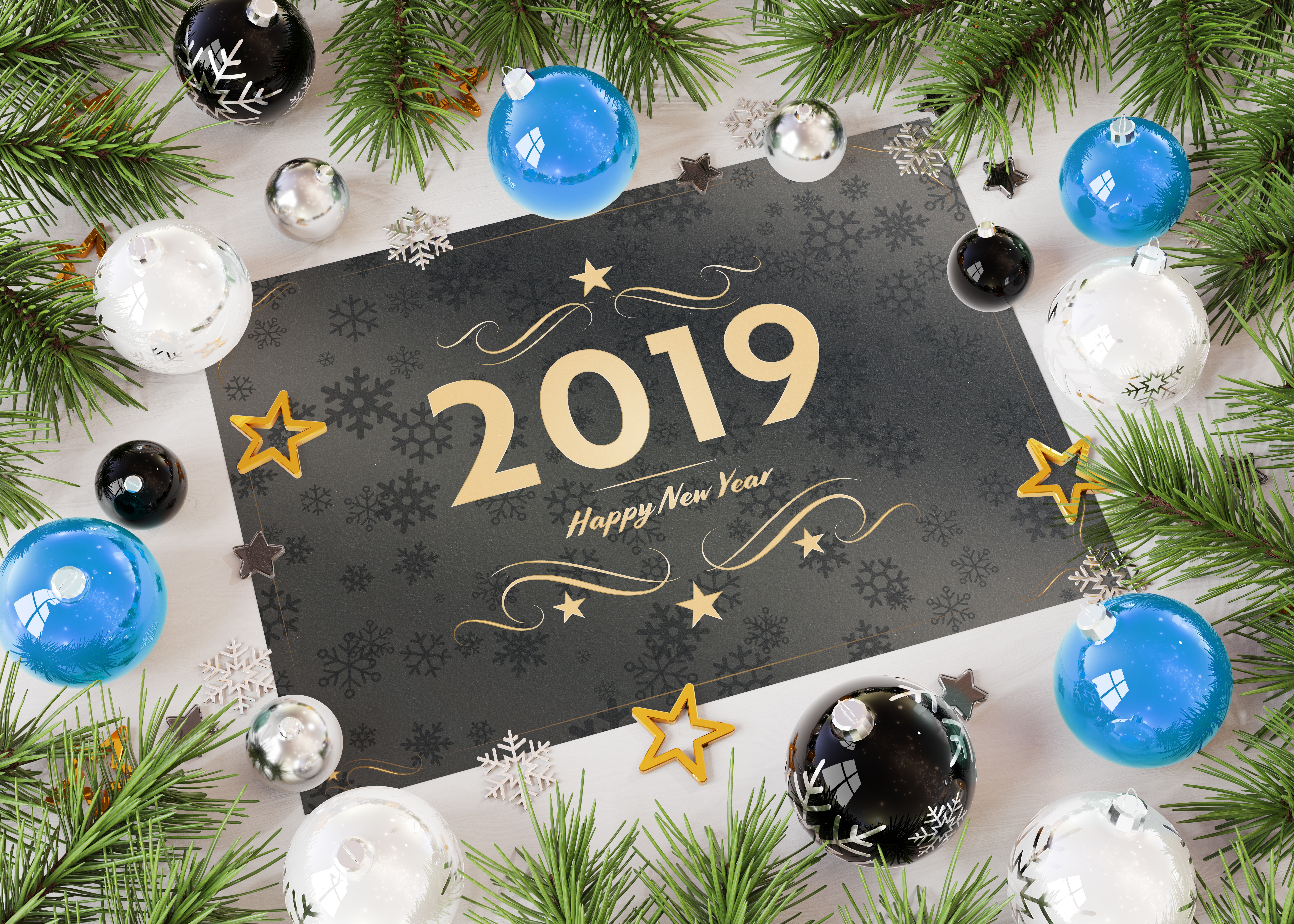 Handy-Wallpaper Feiertage, Neujahr 2019 kostenlos herunterladen.