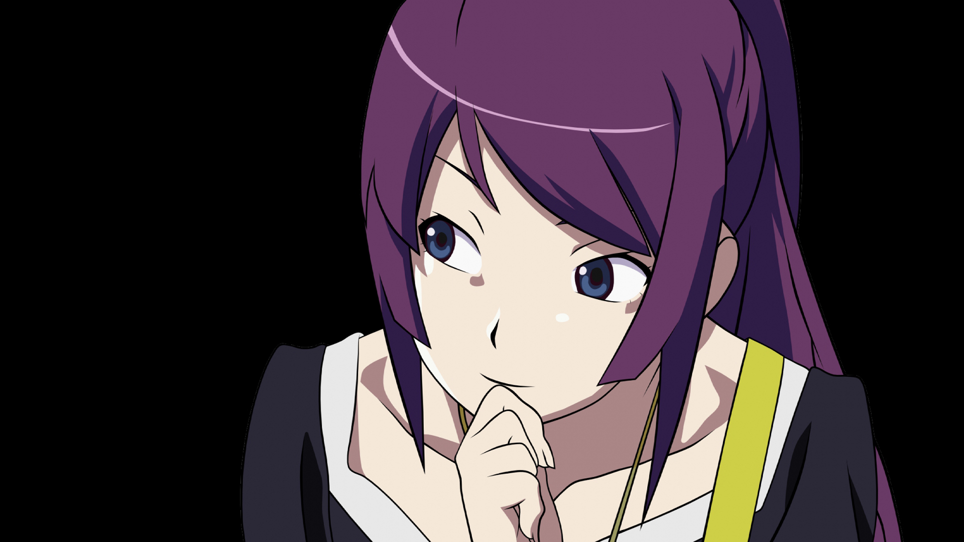 Descarga gratuita de fondo de pantalla para móvil de Serie Monogatari: Segunda Temporada, Hitagi Senjogahara, Monogatari (Serie), Bakemonogatari, Cabello Purpura, Animado.