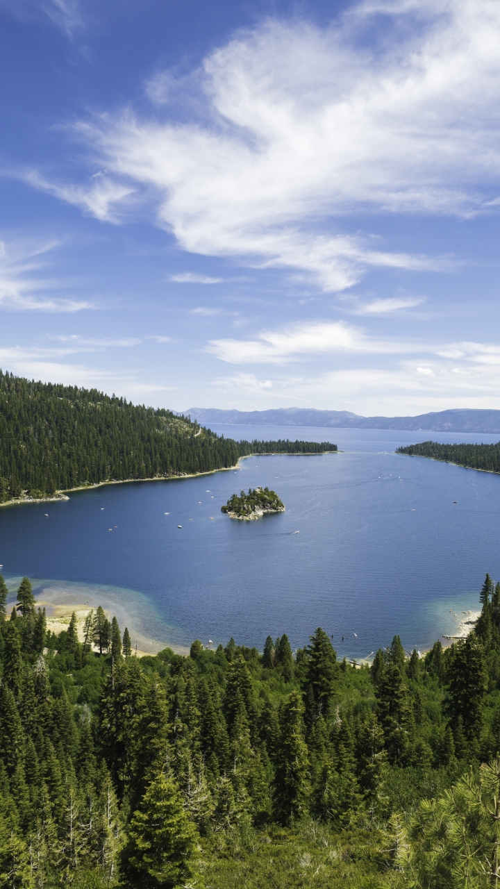 Descarga gratuita de fondo de pantalla para móvil de Lagos, Bosque, Bahía, Tierra/naturaleza, Lago Tahoe.