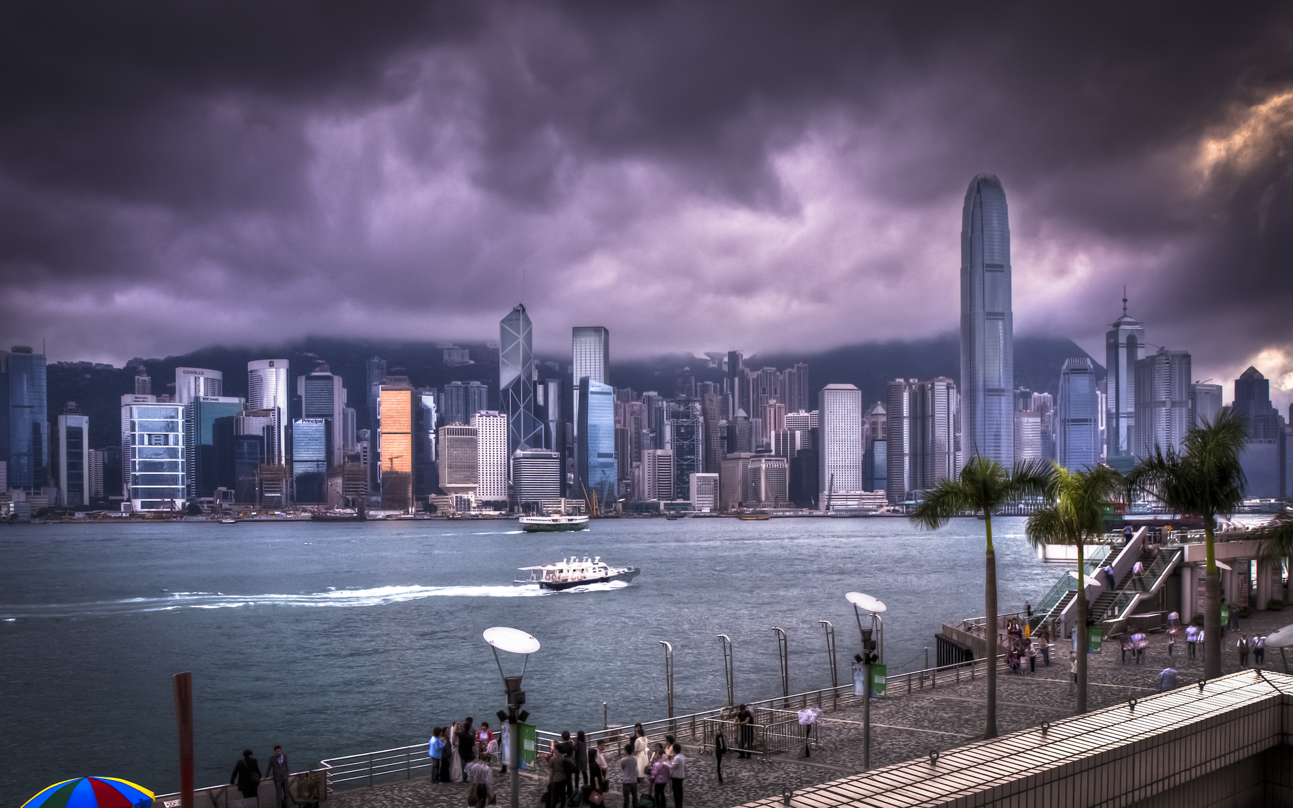 PCデスクトップに都市, 街, 超高層ビル, 中国, 香港, マンメイド, クラウド画像を無料でダウンロード